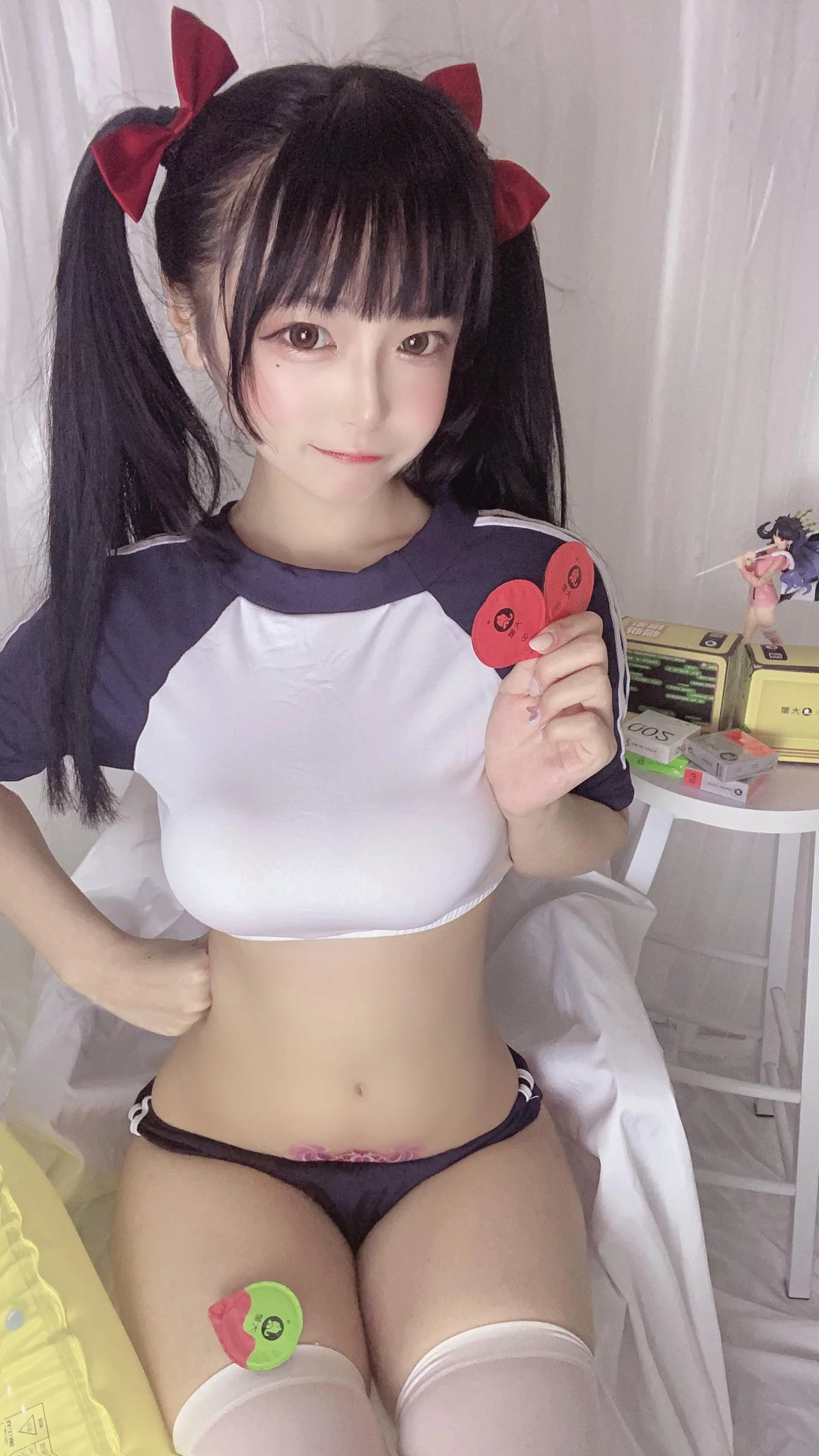 Xgyw.Org_网络美女佳佳好难啊蓝色吊带体操服主题猫女郎装扮超短牛仔裤秀美腿诱惑写真38P