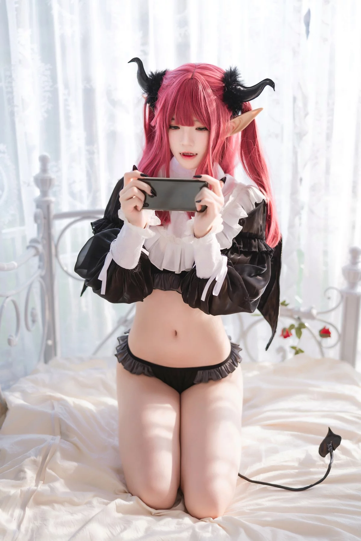 Xgyw.Org_网络美女桜桃喵喜多川海梦魅魔主题性感恶魔装扮黑色内衣秀完美身材诱惑写真66P