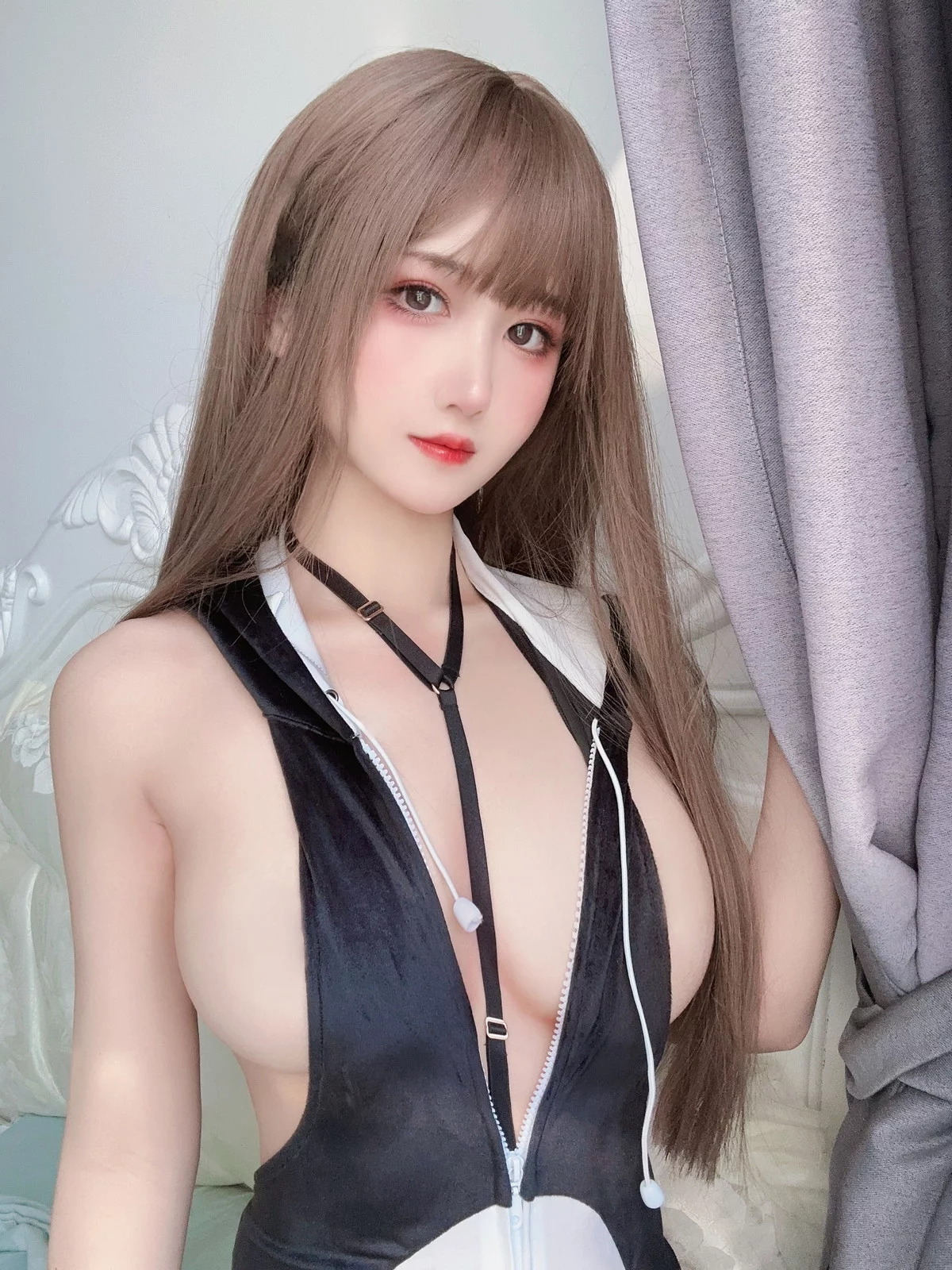 Xgyw.Org_微博妹子三度_69小虎鲸主题性感黑白情趣服饰露傲人豪乳血滴子遮点诱惑写真40P