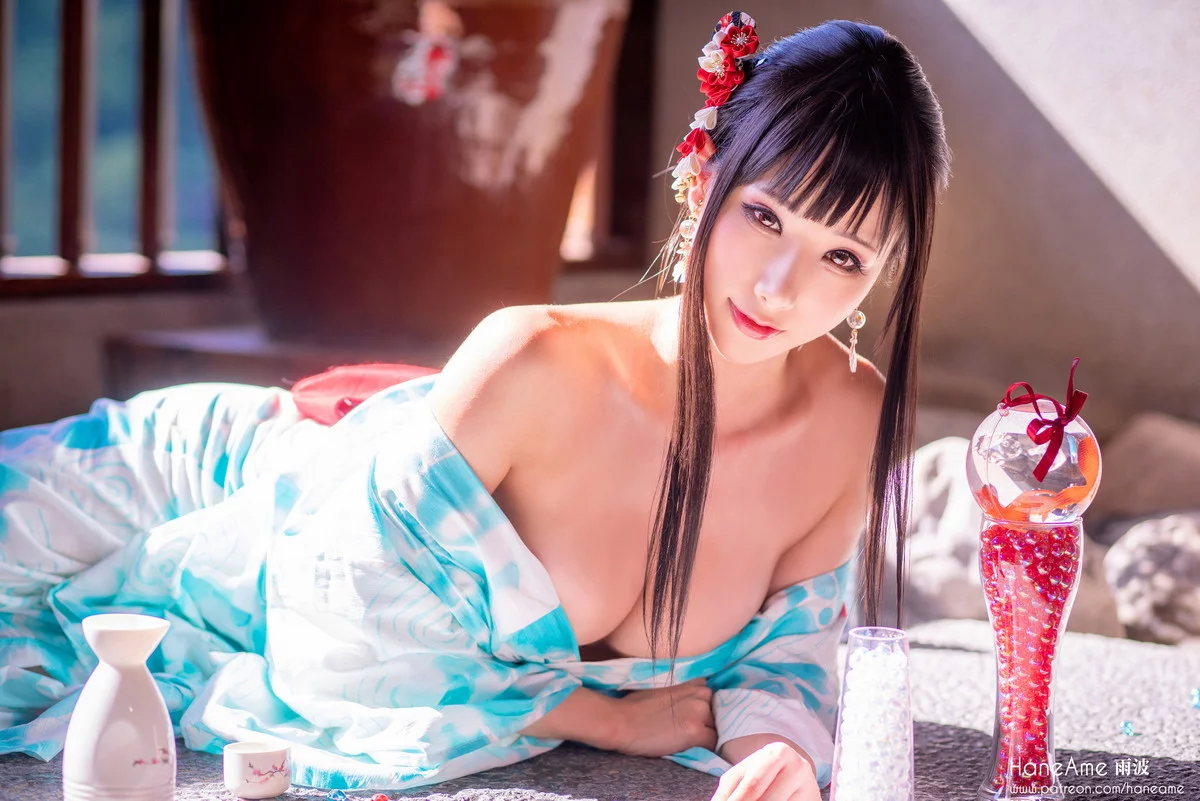 Xgyw.Org_Coser美女雨波_HaneAme温泉主题脱日系和服露性感花色内衣秀丰满身材诱惑写真100P
