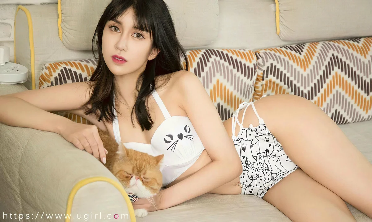 Xgyw.Org_[Ugirls爱尤物]No.2724_模特田梓茵私房沙发上性感黑白猫咪内衣秀曼妙身姿诱惑写真35P