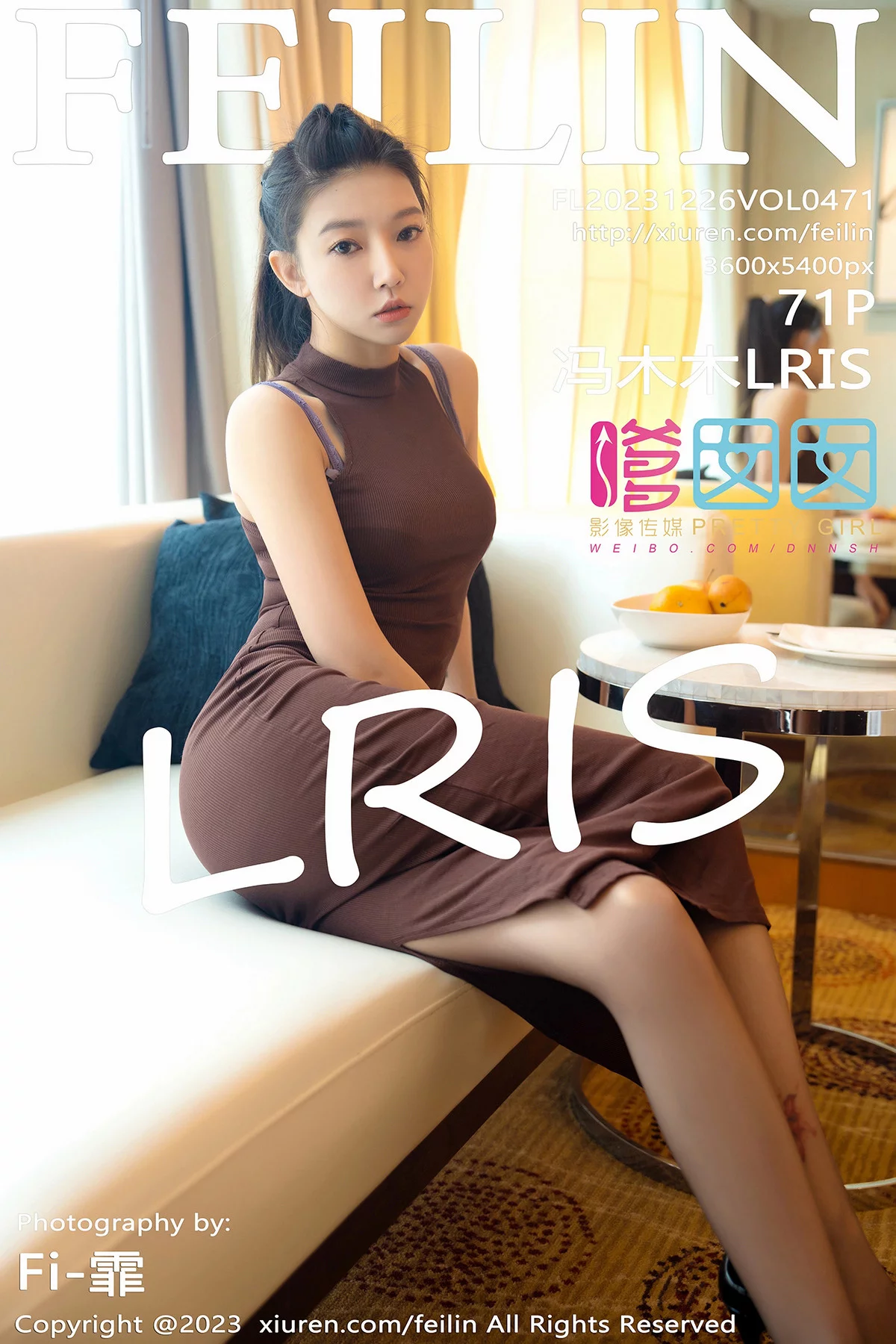 Xgyw.Org_[FeiLin嗲囡囡]VOL.471_女神冯木木LRIS咖啡色连衣长裙露紫粉色蕾丝内衣迷人诱惑写真71P