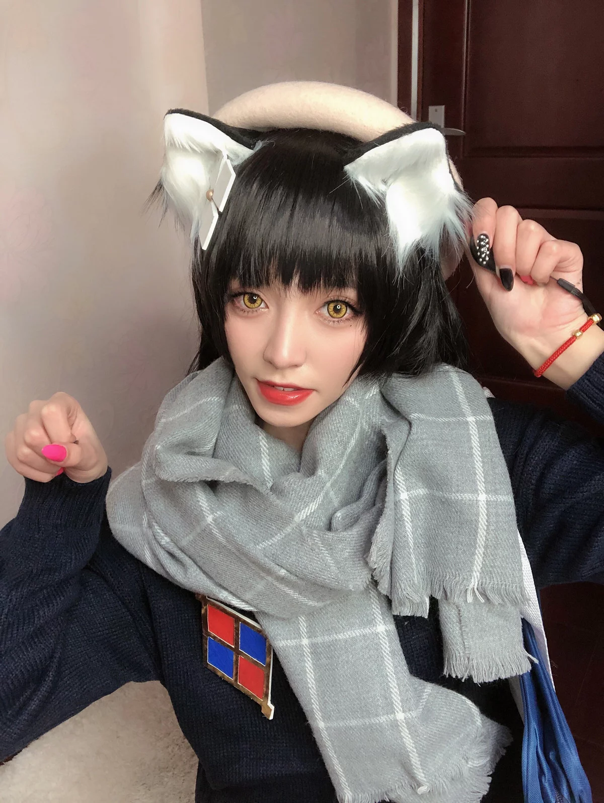 Xgyw.Org_知名动漫博主Kettoe纯白毕业季主题性感针织上衣配百褶短裙露白丝袜秀美腿迷人写真63P