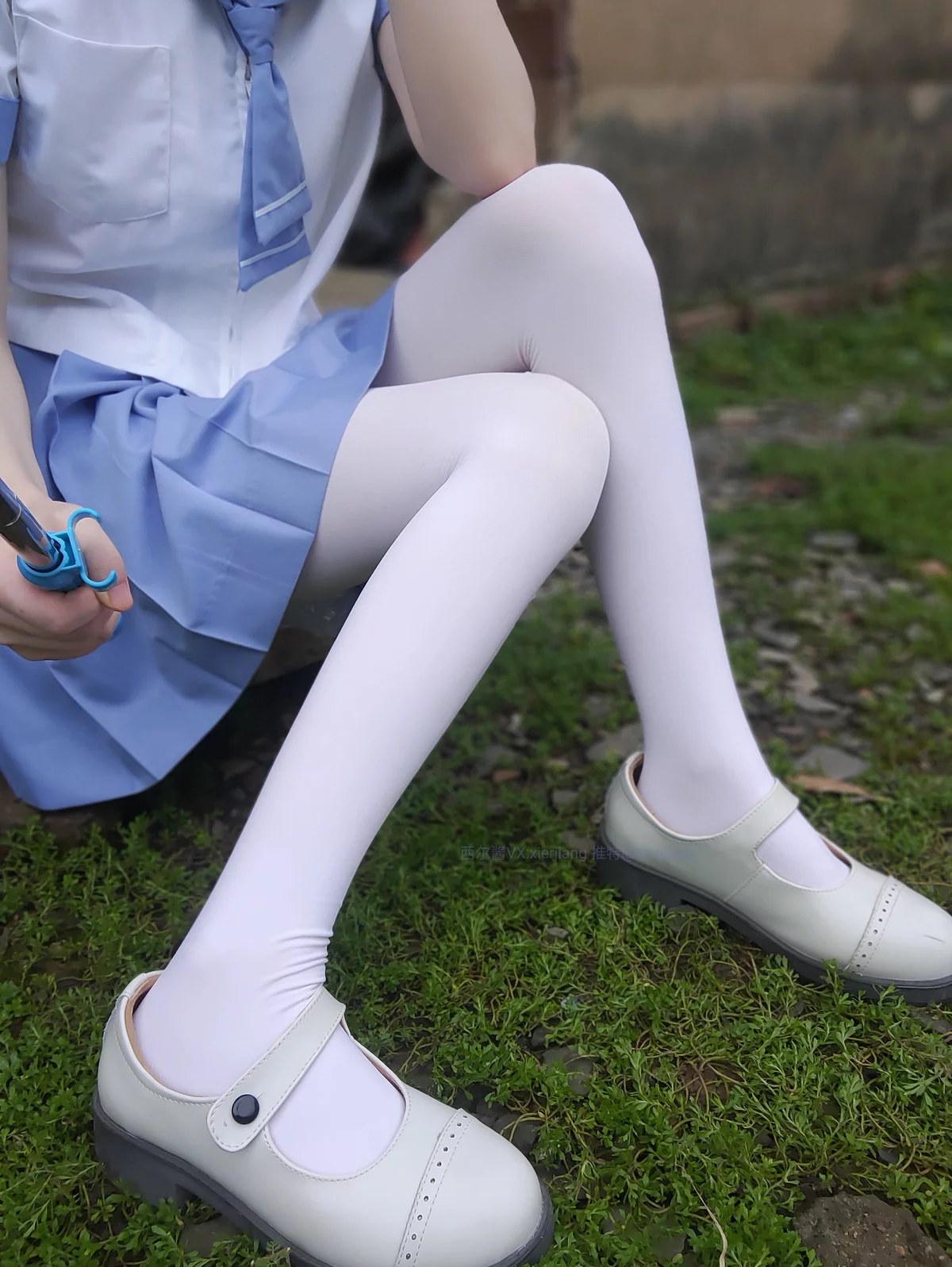 Xgyw.Org_网络美女西尔酱青草水手服主题户外性感水手制服露白色蕾丝内衣配白丝袜诱惑写真74P
