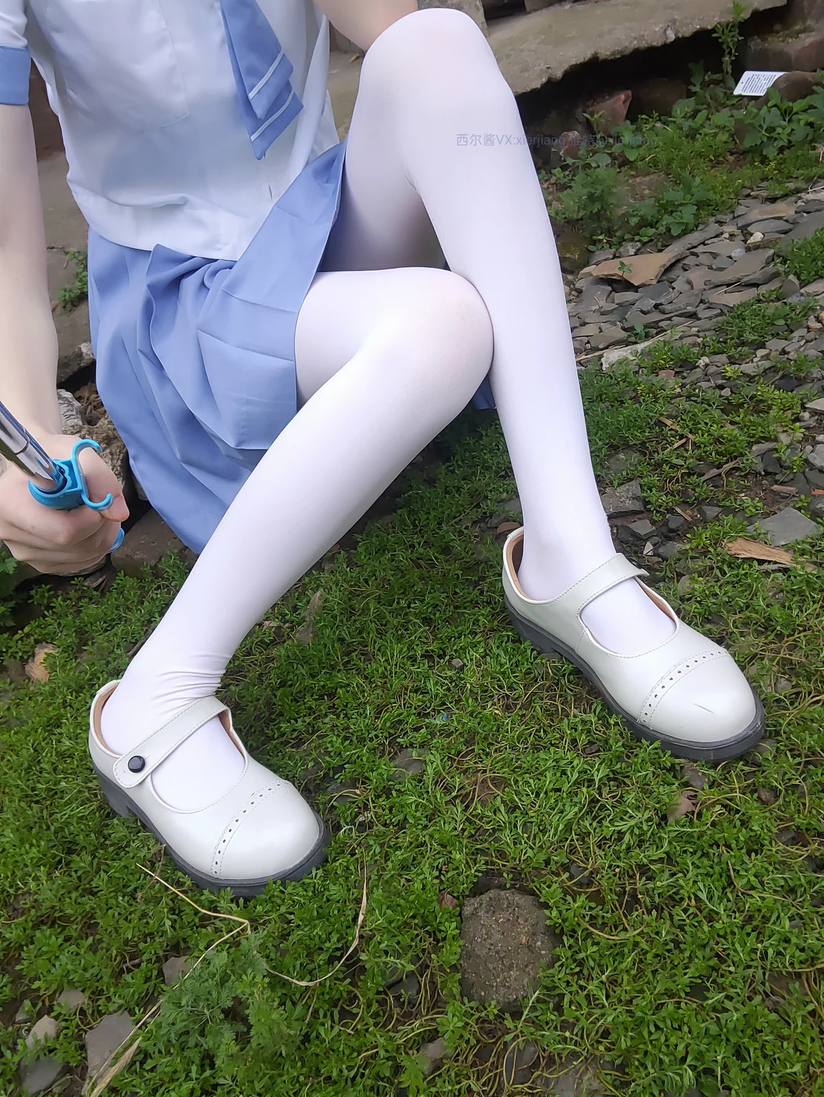 Xgyw.Org_网络美女西尔酱青草水手服主题户外性感水手制服露白色蕾丝内衣配白丝袜诱惑写真74P