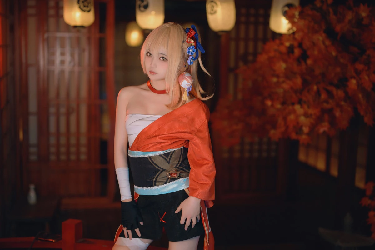 Xgyw.Org_Coser美女莱可Raika原神宵宮主题私房性感日系服饰半脱露白色内衣秀曼妙身姿诱惑写真80P
