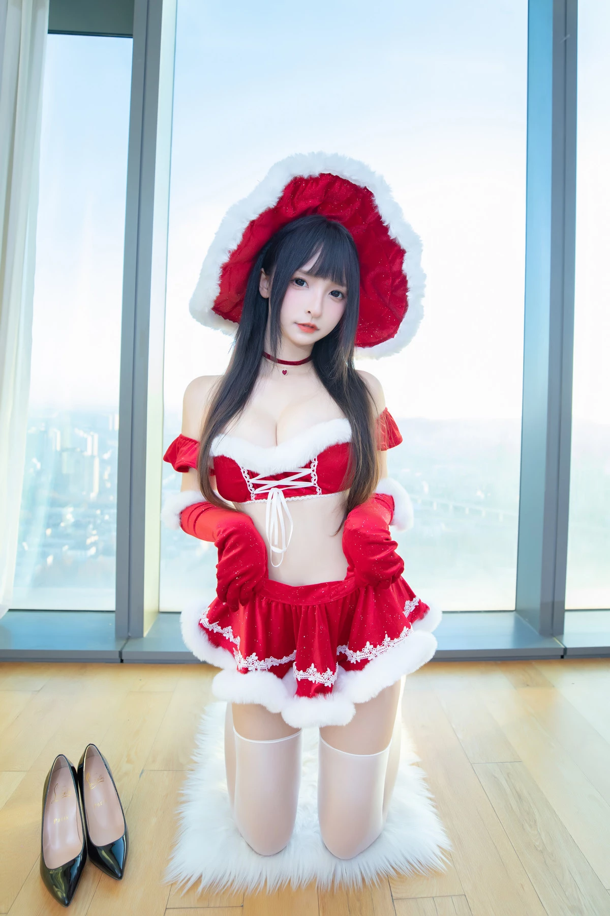 Xgyw.Org_萝莉美女神楽板真冬圣诞魔法主题性感红色圣诞女郎装配白丝袜秀曼妙身姿迷人诱惑写真75P