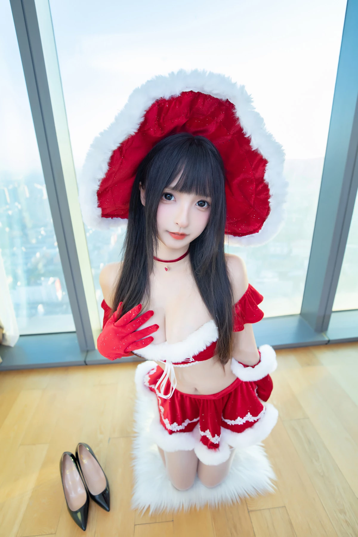 Xgyw.Org_萝莉美女神楽板真冬圣诞魔法主题性感红色圣诞女郎装配白丝袜秀曼妙身姿迷人诱惑写真75P