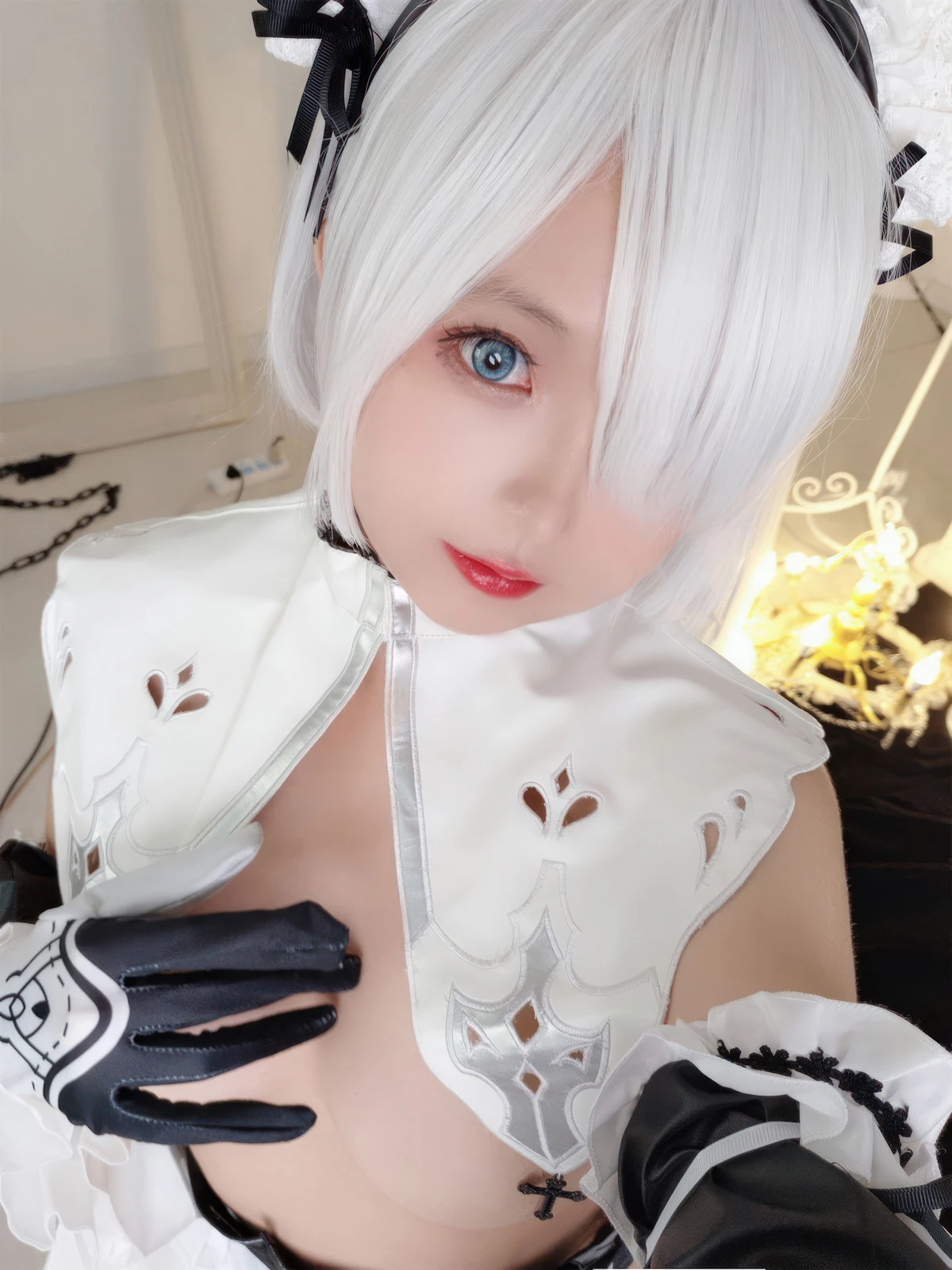 Xgyw.Org_Cosplay美女日奈娇2B奶盖女仆主题性感黑白情趣女仆装配白色腿袜秀完美身材诱惑写真86P