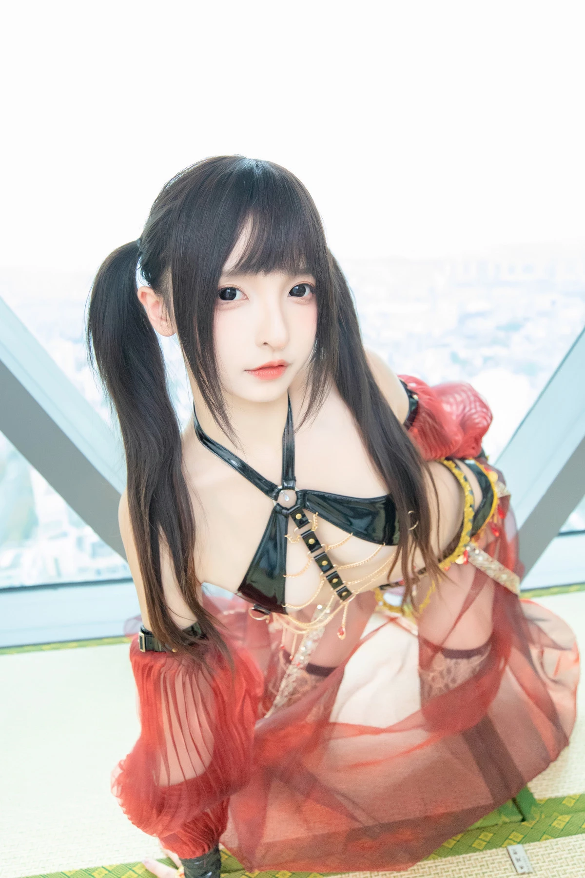 Xgyw.Org_萝莉美女神楽板真冬波斯公主主题异域风情装扮性感薄纱露黑色内衣配黑丝袜撩人诱惑写真75P