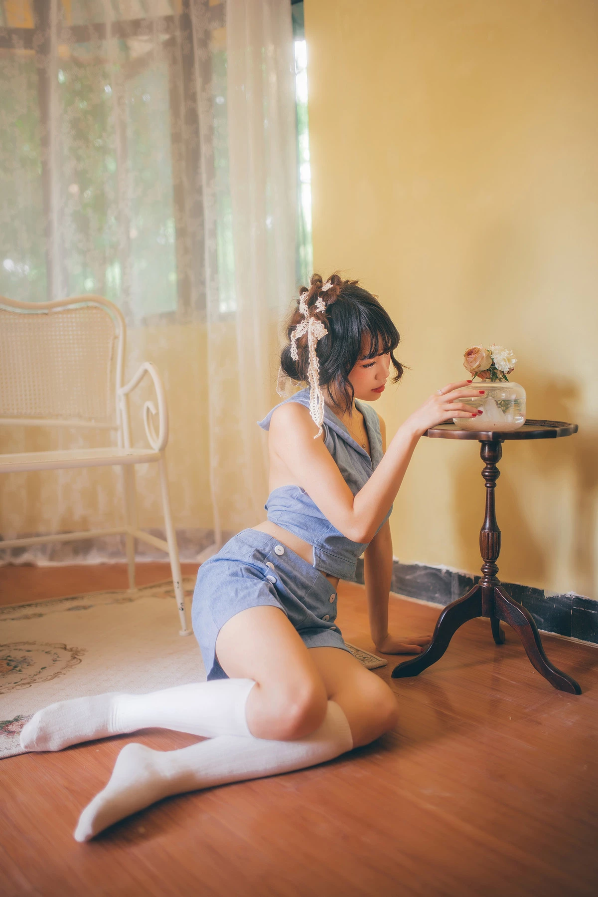 Xgyw.Org_网络美女miko酱ww收集快乐主题性感蓝色短裙学生套装配白丝袜秀曼妙身姿诱惑写真80P