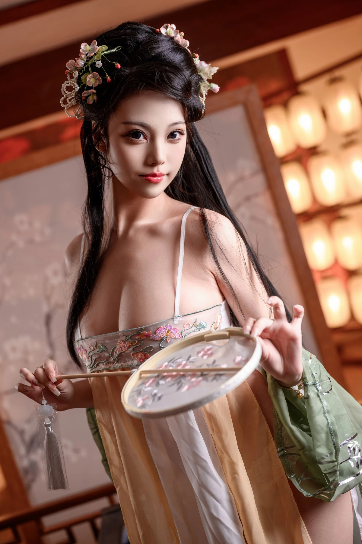 Xgyw.Org_萌系小姐姐蜜汁猫裘守财狐仙粉黛主题私房性感古典薄纱服饰露白色内衣秀丰满身材诱惑写真56P