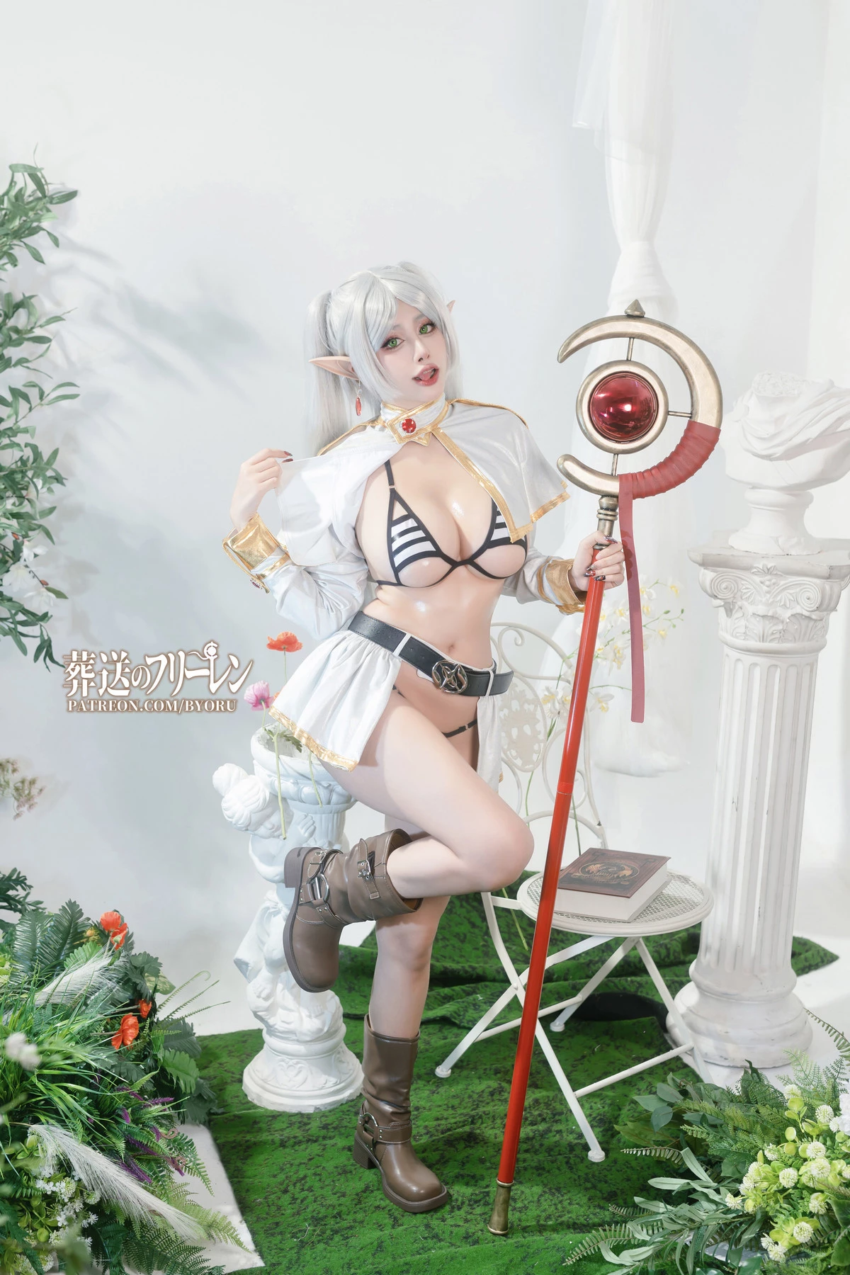 Xgyw.Org_日本性感萝莉Byoru-Frieren主题性感白色服饰露横条比基尼秀油亮肌肤惹火诱惑写真42P