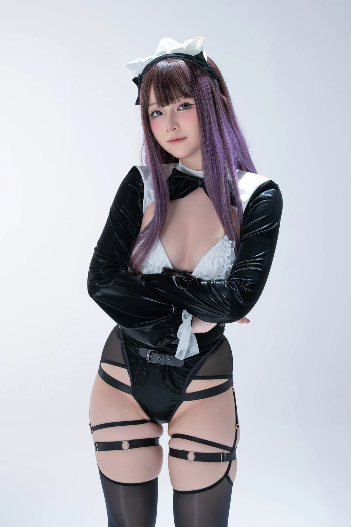 Xgyw.Org_Coser美女屿鱼Yukako绘画人体参考主题性感女仆装露白色内衣配黑丝吊袜秀美腿诱惑写真84P