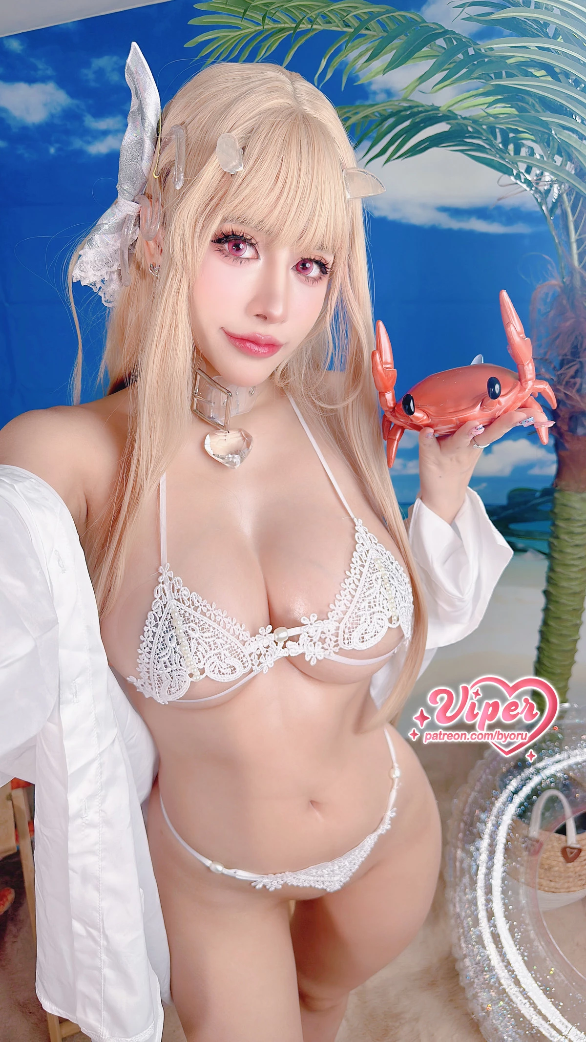 Xgyw.Org_日本性感萝莉Byoru-Viper Summer主题沙滩椅上性感白色情趣内衣秀完美身材诱惑写真57P