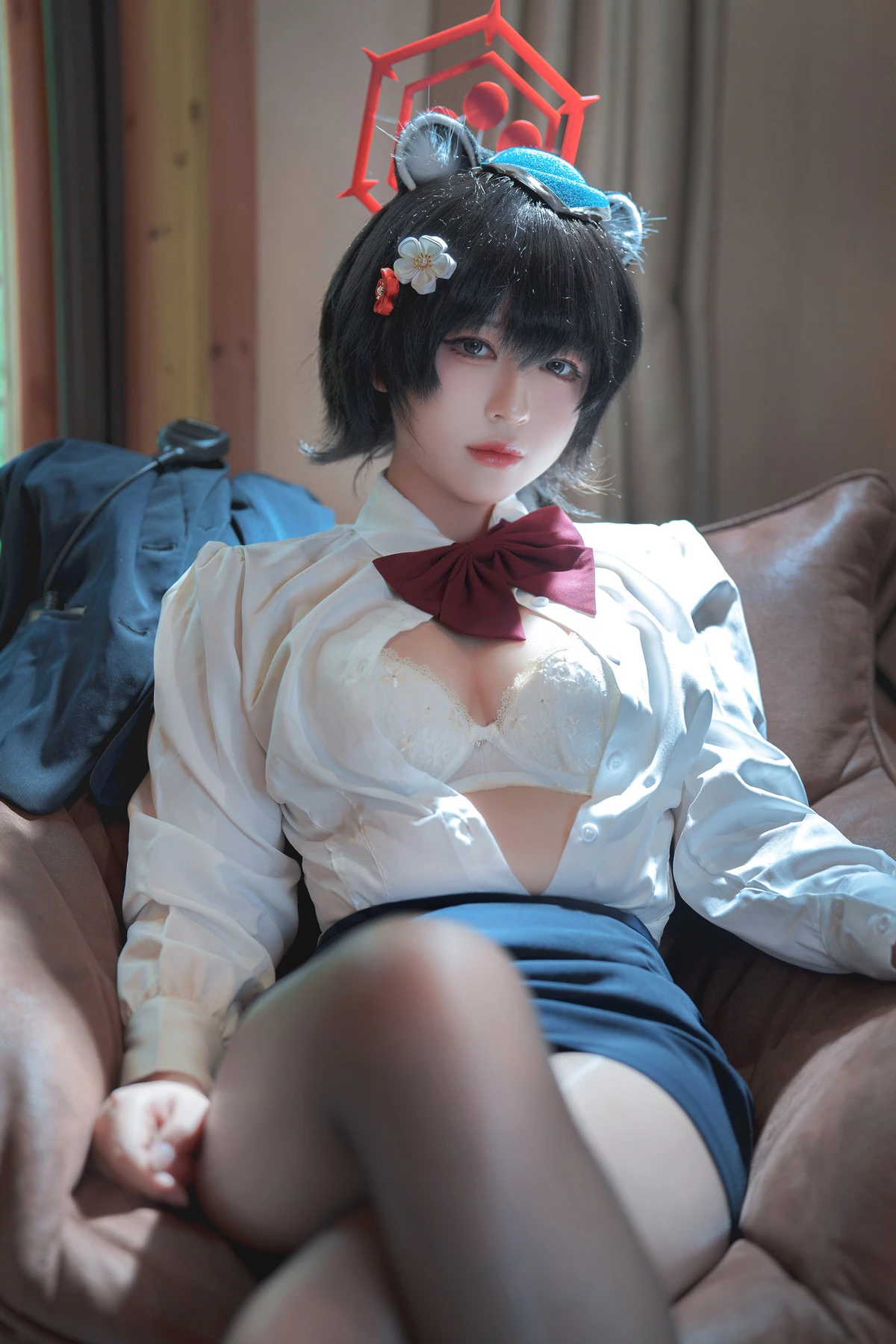 Xgyw.Org_网络美女索索半半子导游椿主题性感OL制服露白色内衣配超薄黑丝秀完美身材诱惑写真86P