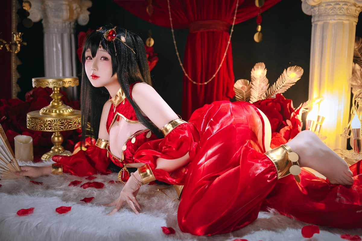 Xgyw.Org_Cosplay美女日奈娇大凤舞姬主题性感红色旗袍服饰露红色内衣秀翘臀美腿诱惑写真97P