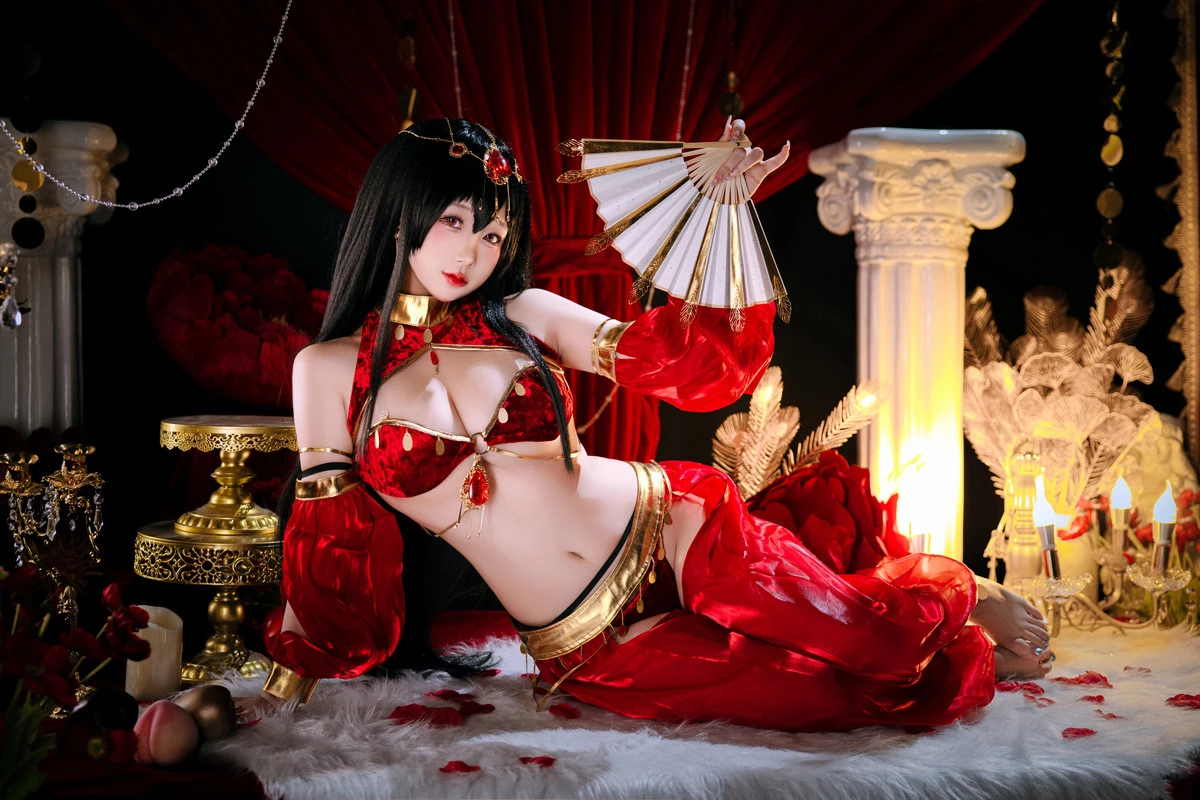 Xgyw.Org_Cosplay美女日奈娇大凤舞姬主题性感红色旗袍服饰露红色内衣秀翘臀美腿诱惑写真97P