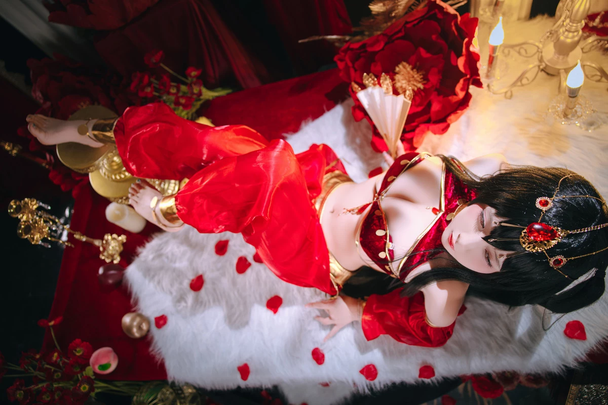Xgyw.Org_Cosplay美女日奈娇大凤舞姬主题性感红色旗袍服饰露红色内衣秀翘臀美腿诱惑写真97P