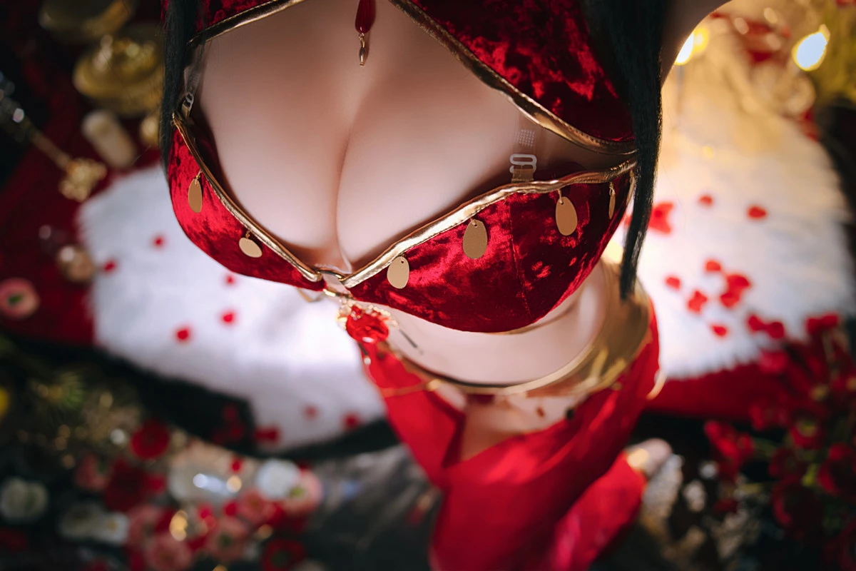 Xgyw.Org_Cosplay美女日奈娇大凤舞姬主题性感红色旗袍服饰露红色内衣秀翘臀美腿诱惑写真97P