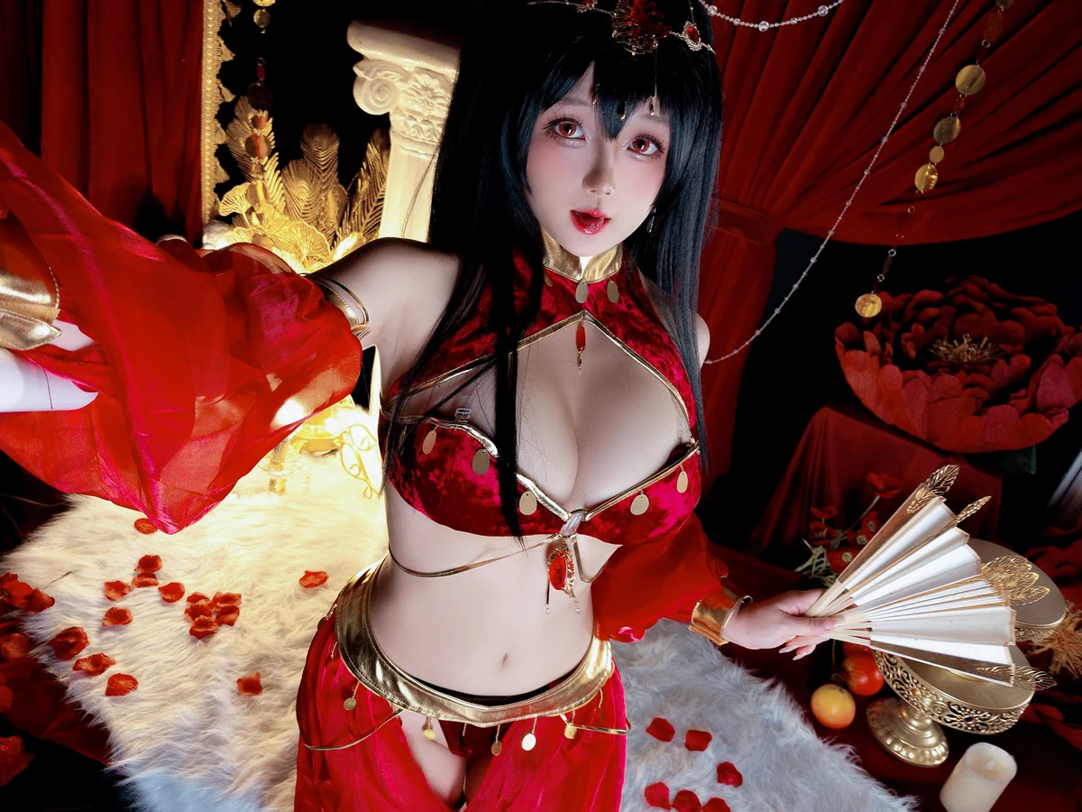 Xgyw.Org_Cosplay美女日奈娇大凤舞姬主题性感红色旗袍服饰露红色内衣秀翘臀美腿诱惑写真97P