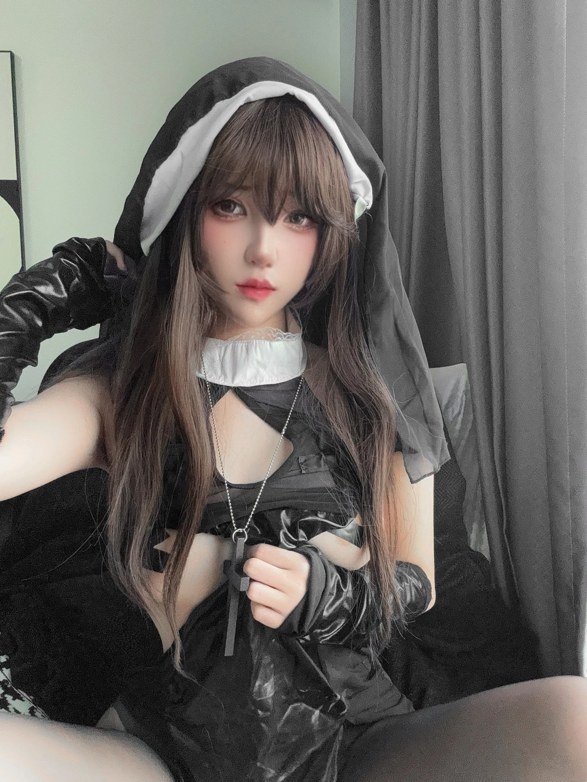 Xgyw.Org_鬼马少女阿薰kaOri毛毛修女主题性感黑色情趣修女服饰配超薄黑丝秀美腿诱惑写真69P