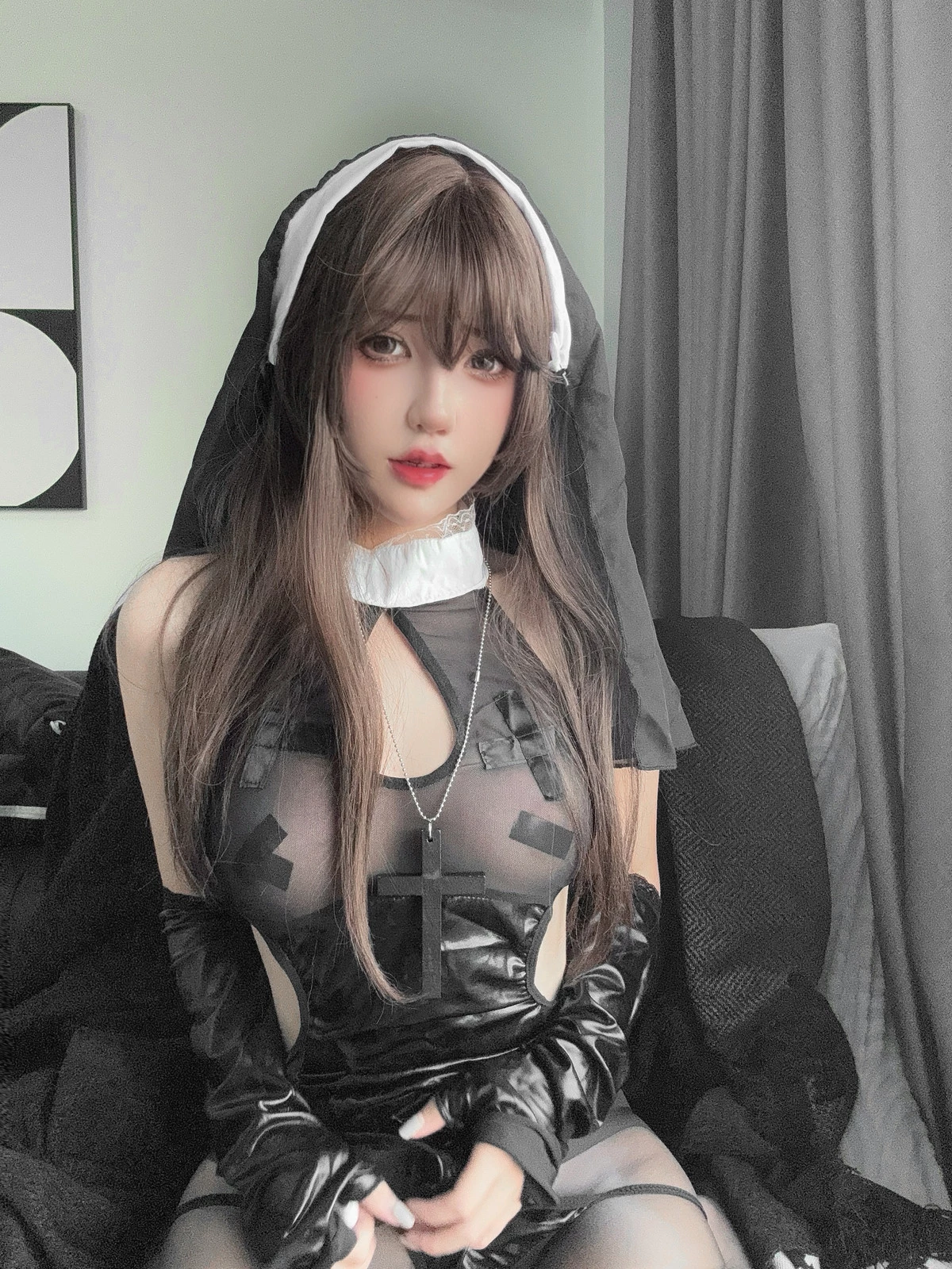 Xgyw.Org_鬼马少女阿薰kaOri毛毛修女主题性感黑色情趣修女服饰配超薄黑丝秀美腿诱惑写真69P
