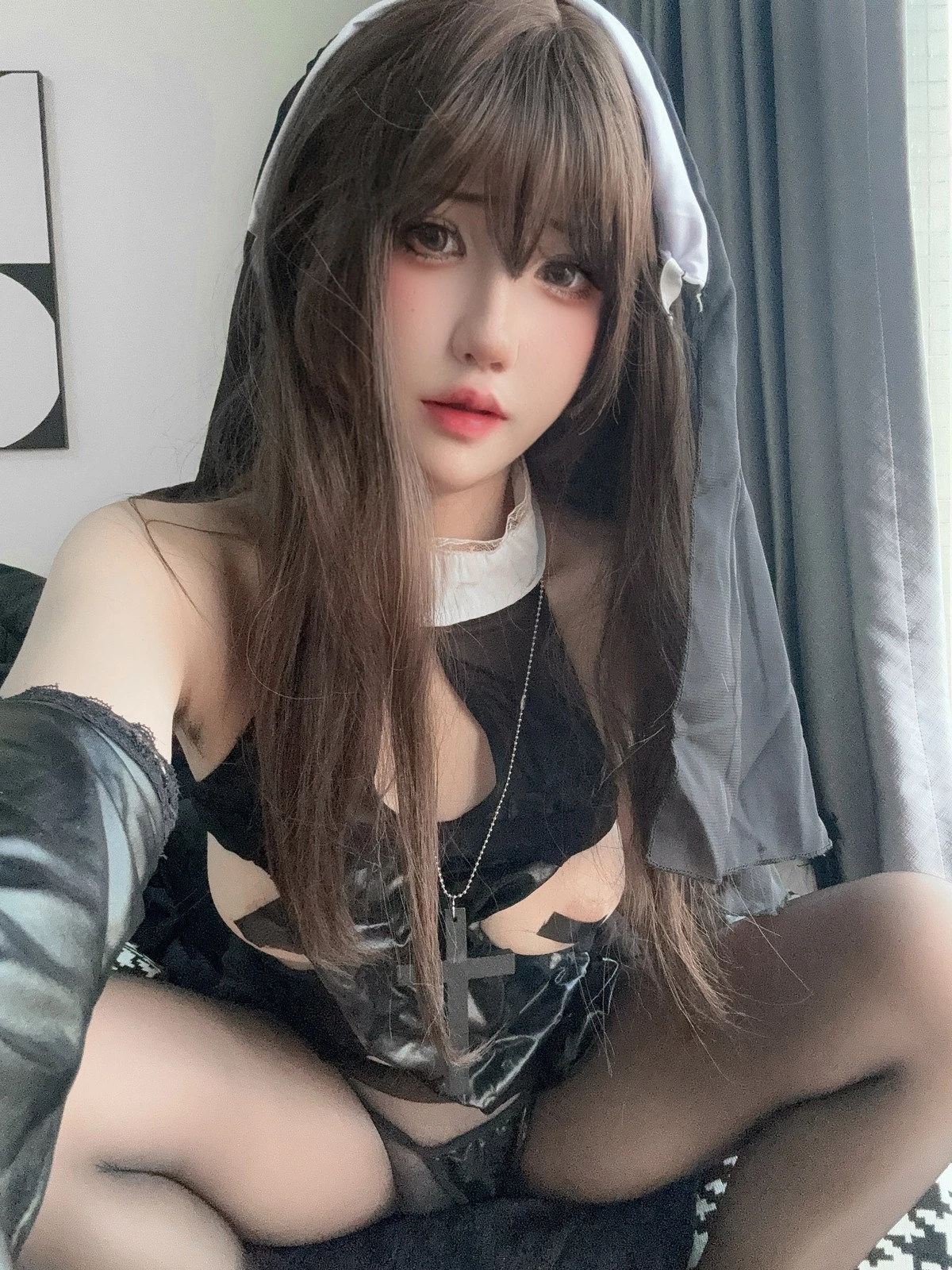 Xgyw.Org_鬼马少女阿薰kaOri毛毛修女主题性感黑色情趣修女服饰配超薄黑丝秀美腿诱惑写真69P