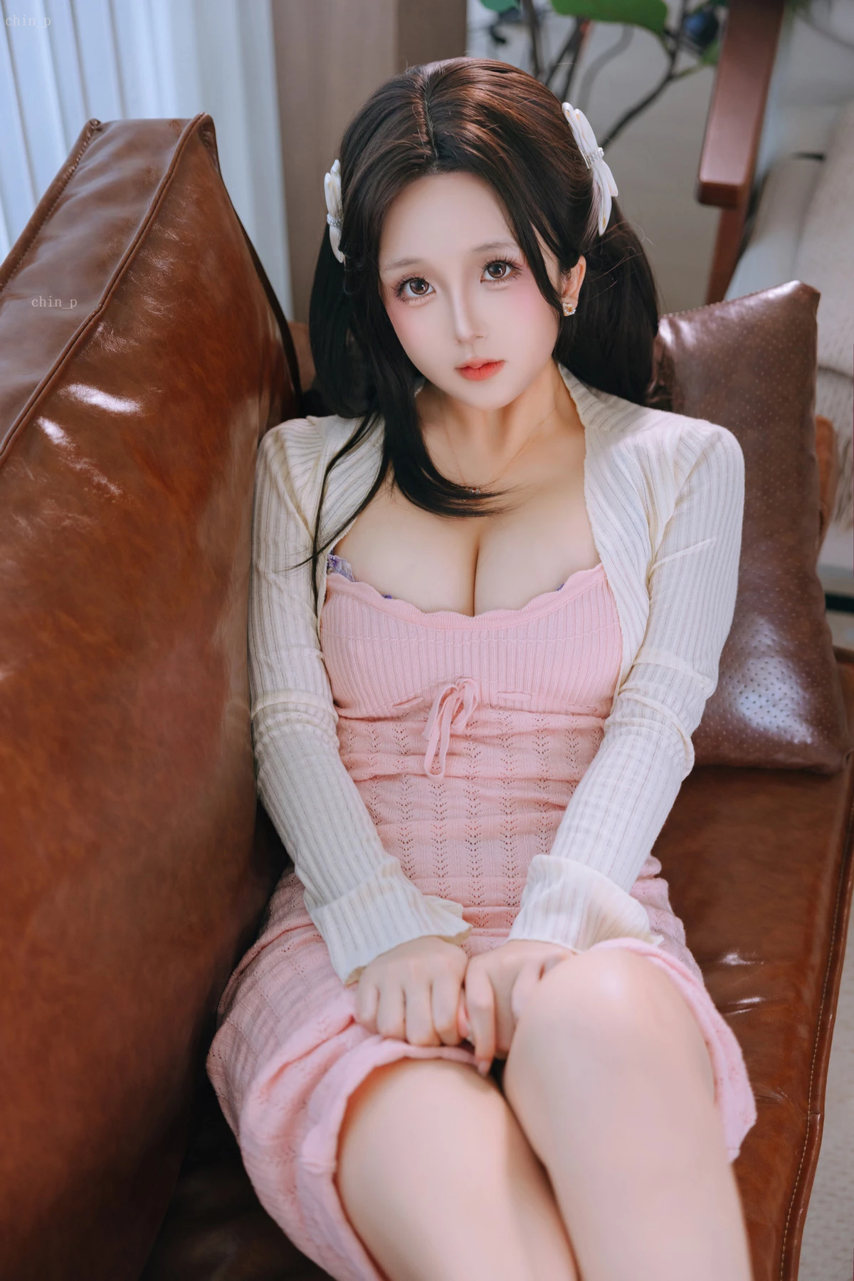 Xgyw.Org_Cosplay美女日奈娇钢琴老师主题性感粉色连衣长裙露情趣内衣秀惹火身材诱惑写真180P