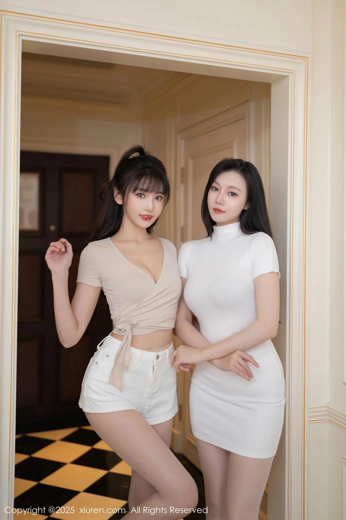 Xgyw.Org_XiuRen第9806期_模特合集陆萱萱＆安然anran性感姐妹花蕾丝内衣撩人诱惑写真80P