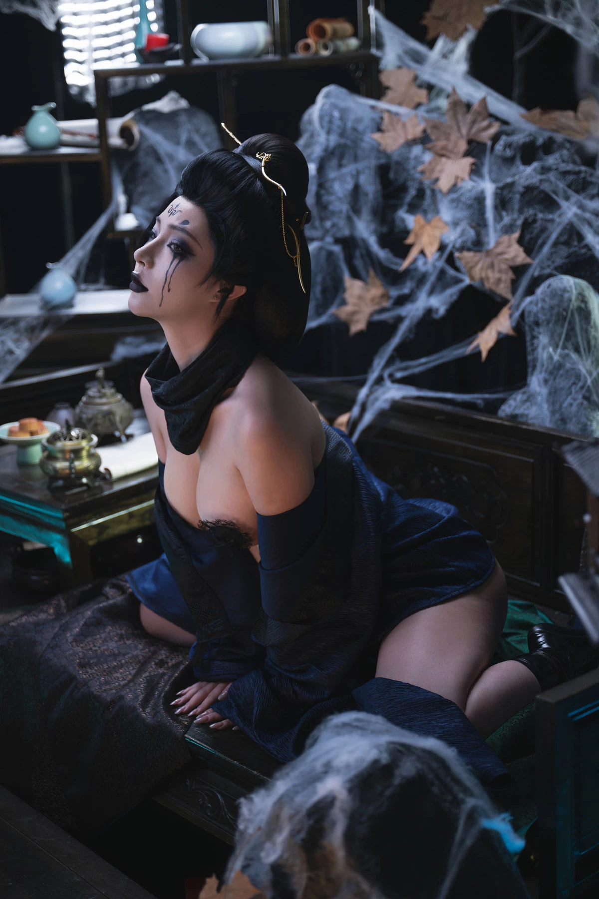 Xgyw.Org_网络美女Yuuhui玉汇黑神话·四妹主题半脱露性感黑色内衣秀油亮肌肤惹火身材诱惑写真147P