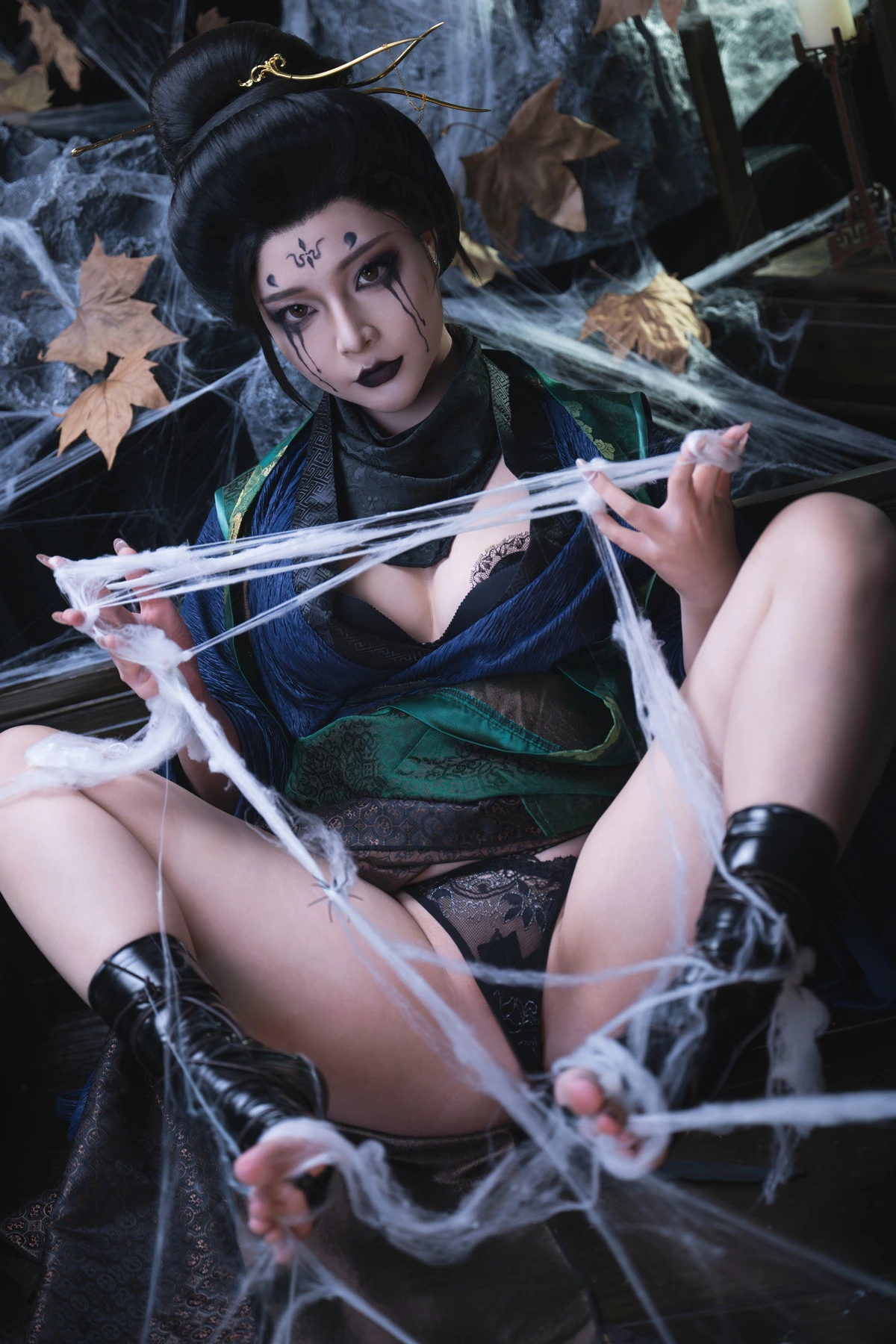 Xgyw.Org_网络美女Yuuhui玉汇黑神话·四妹主题半脱露性感黑色内衣秀油亮肌肤惹火身材诱惑写真147P