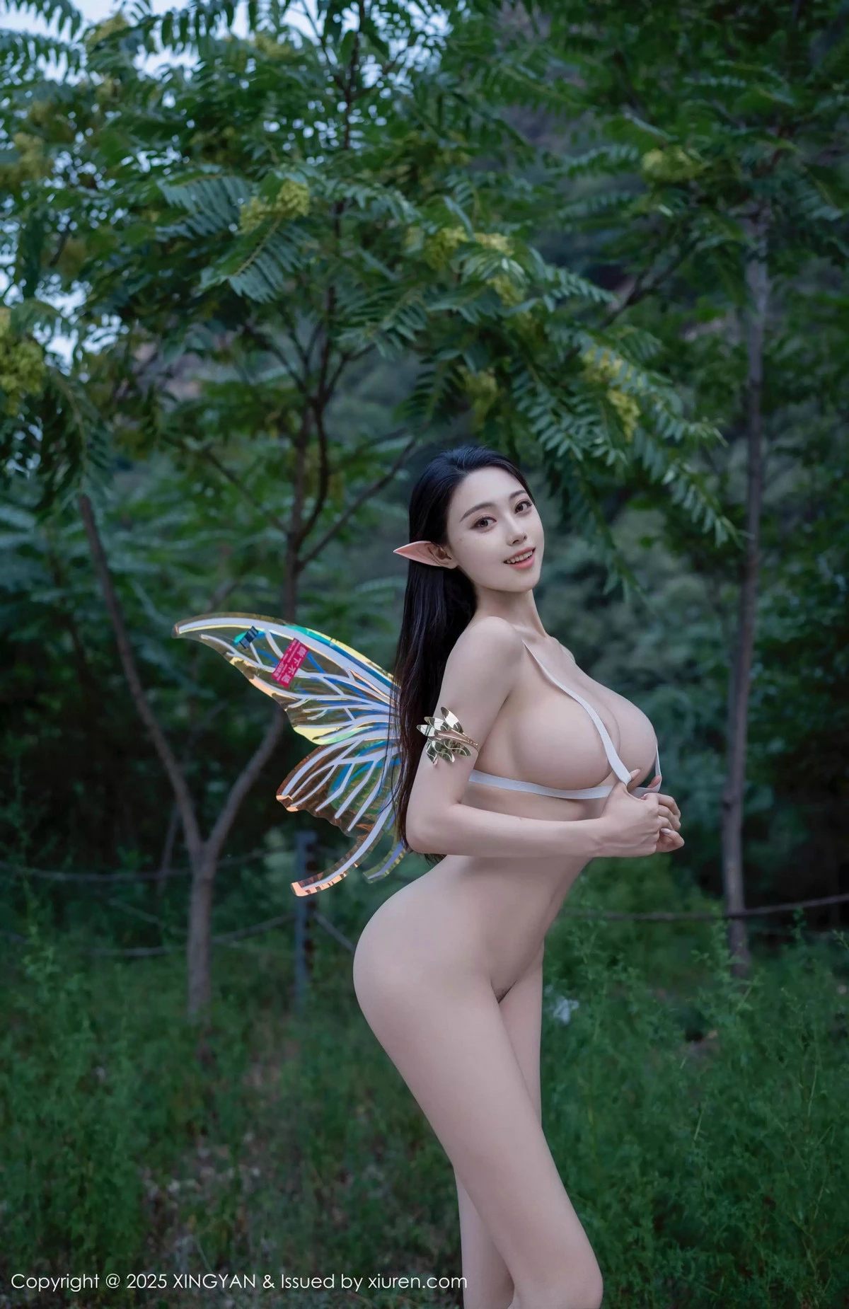 Xgyw.Org_[XINGYAN星颜社]VOL.314_模特清妙精灵装扮性感白色连衣长裙秀翘臀美腿惹火诱惑写真60P