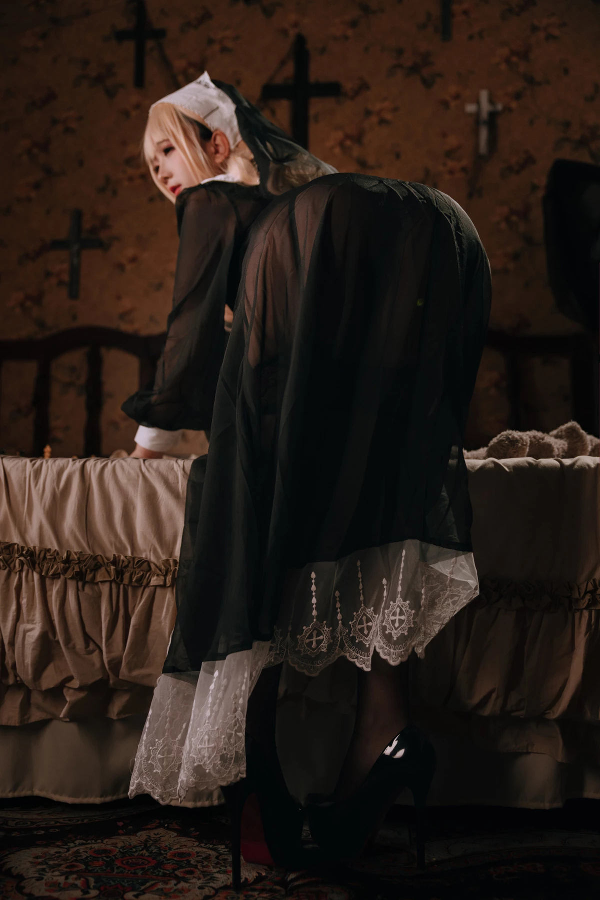 Xgyw.Org_Cosplay美女日奈娇禁忌修女主题私房性感蕾丝内衣+血滴子秀丰腴身材惹火诱惑写真160P