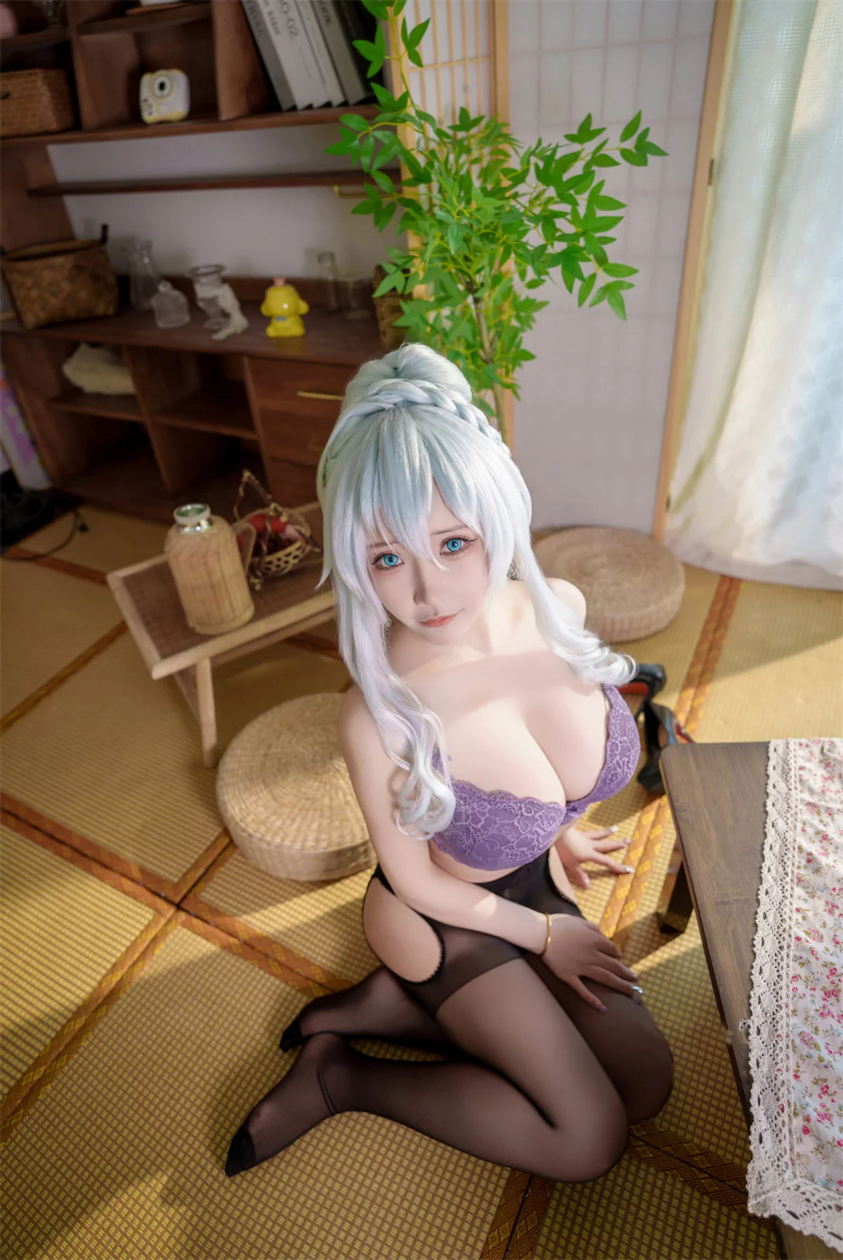 Xgyw.Org_Cosplay美女日奈娇叛逆少女JK主题性感薄透白T配黑色丝袜半脱秀火辣身材撩人诱惑写真106P
