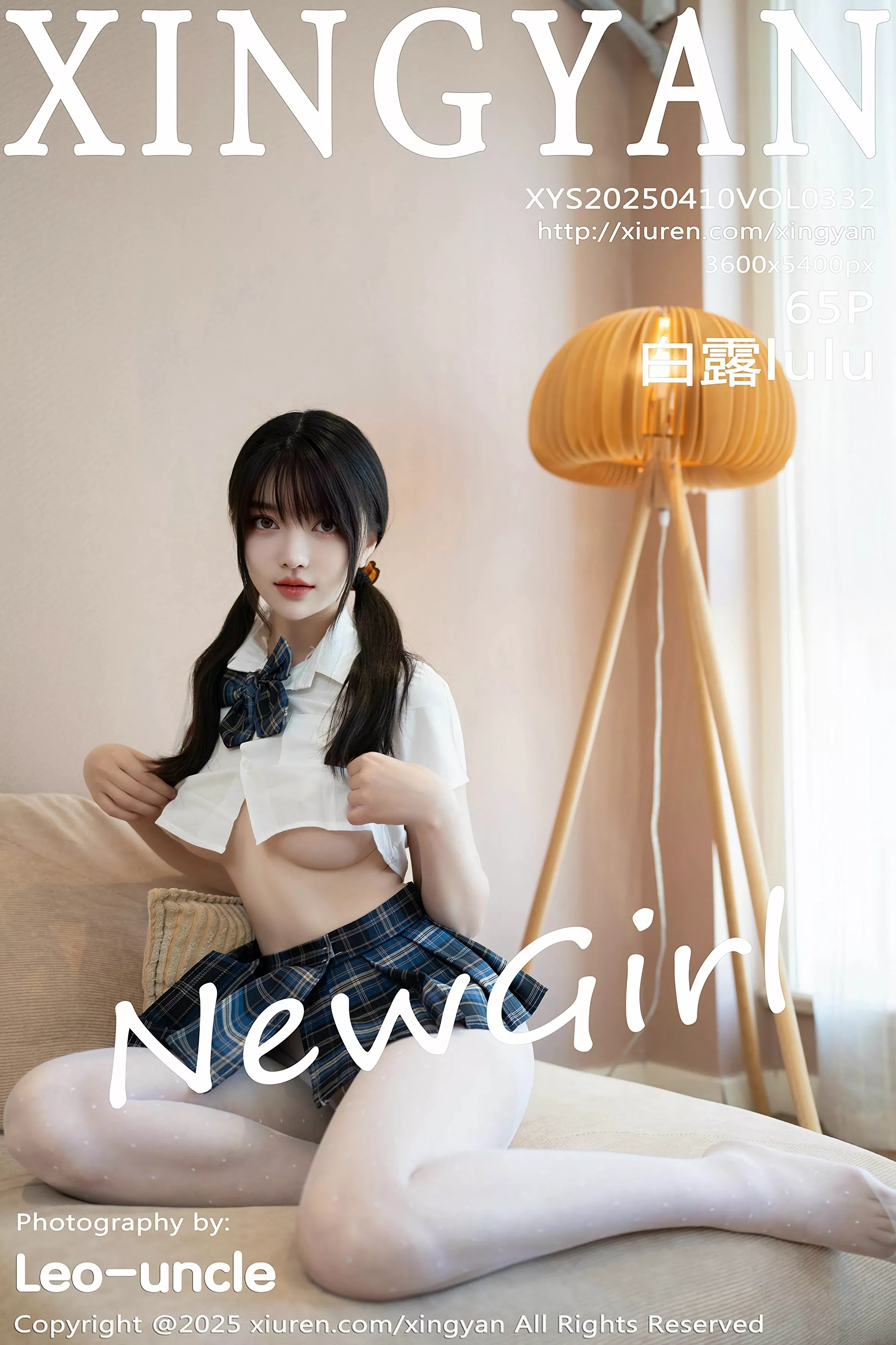 Xgyw.Org_[XINGYAN星颜社]VOL.332_新人模特白露lulu性感JK制服短裙配超薄白丝秀完美身材诱惑写真65P