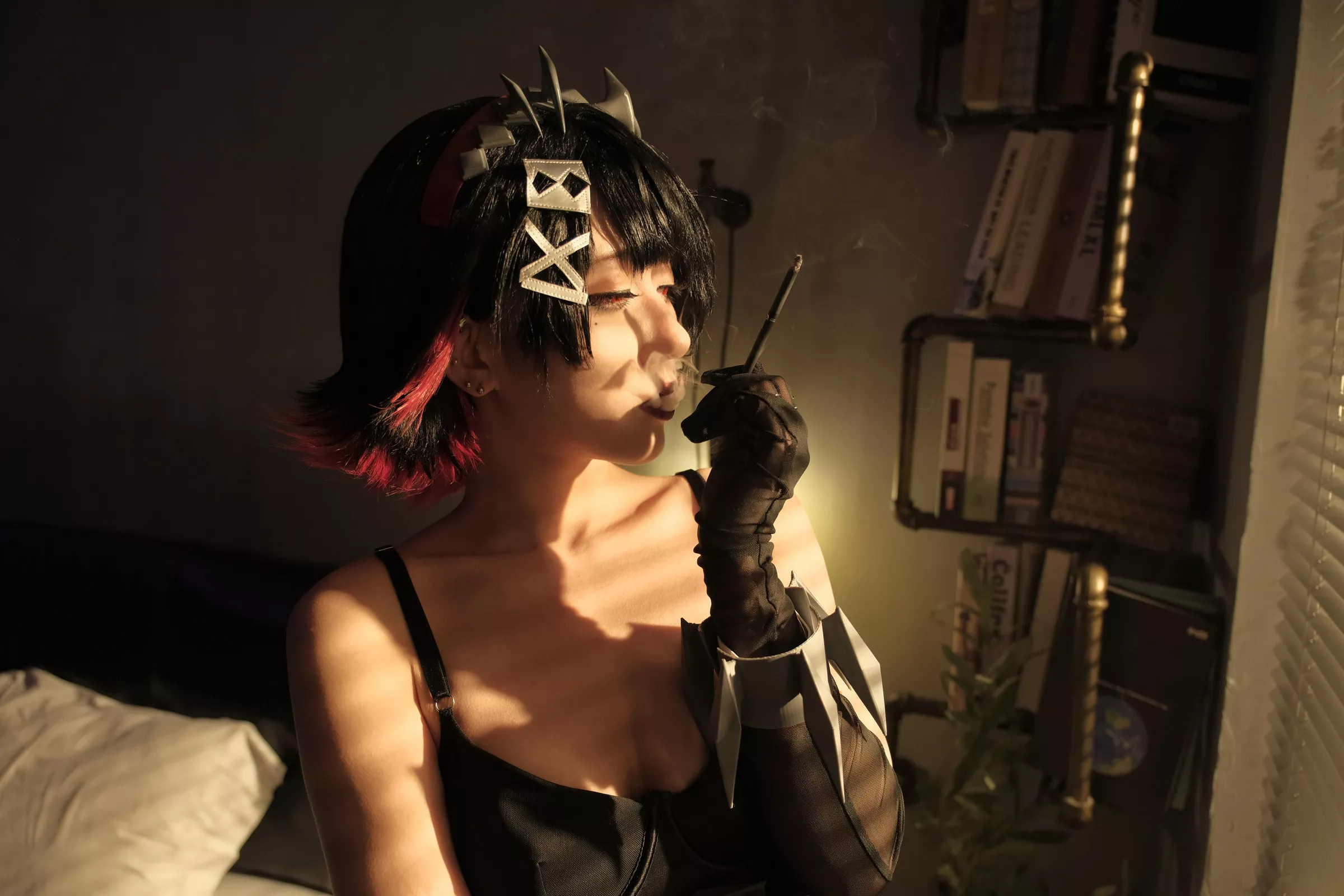 Xgyw.Org_网络美女绞肉姬Walküre绝区零艾莲·乔主题性感黑色高叉连体衣配黑丝网袜秀完美身材诱惑写真99P