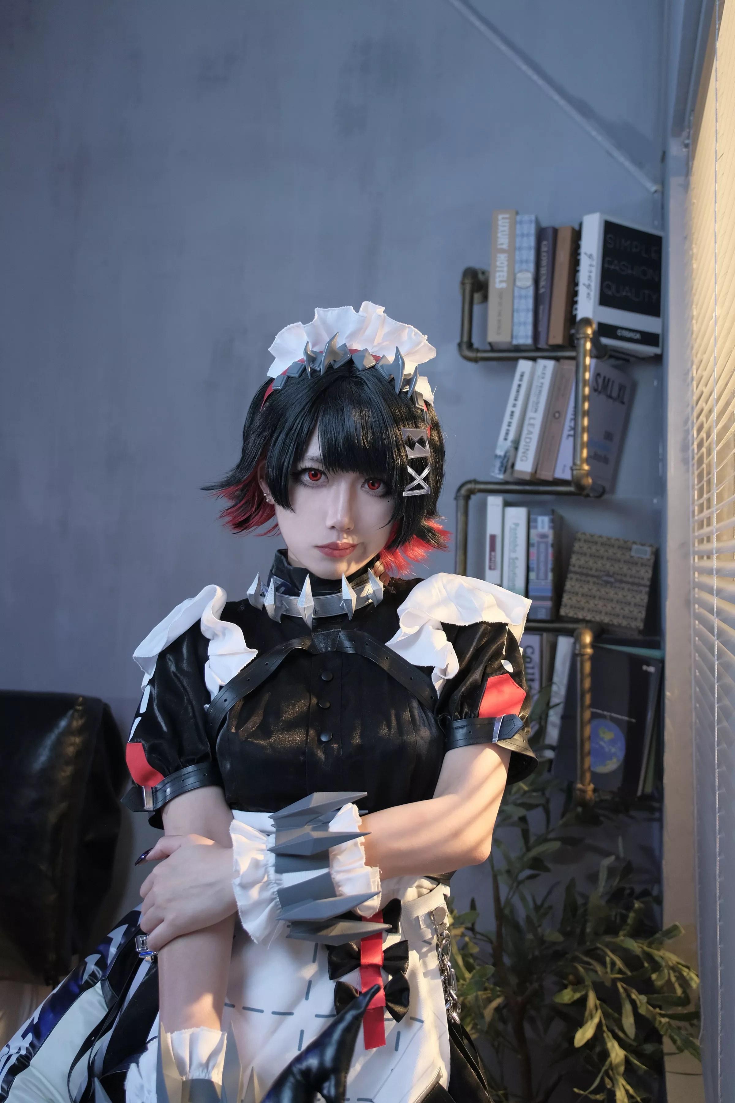 Xgyw.Org_网络美女绞肉姬Walküre绝区零艾莲·乔主题性感黑色高叉连体衣配黑丝网袜秀完美身材诱惑写真99P
