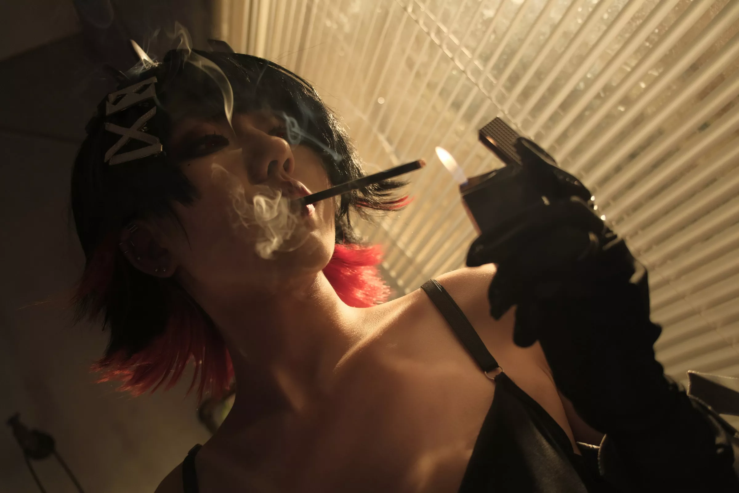 Xgyw.Org_网络美女绞肉姬Walküre绝区零艾莲·乔主题性感黑色高叉连体衣配黑丝网袜秀完美身材诱惑写真99P