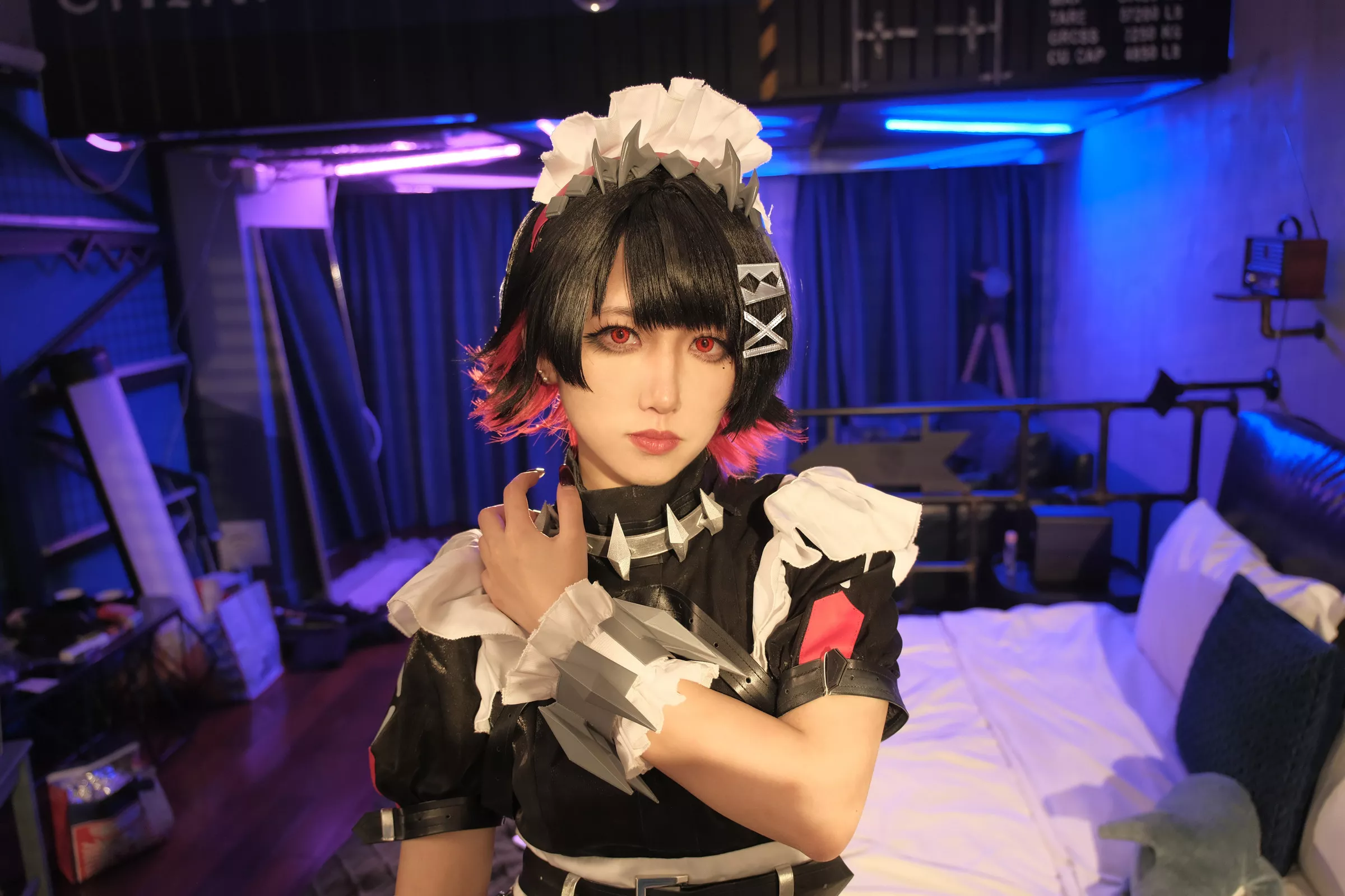 Xgyw.Org_网络美女绞肉姬Walküre绝区零艾莲·乔主题性感黑色高叉连体衣配黑丝网袜秀完美身材诱惑写真99P