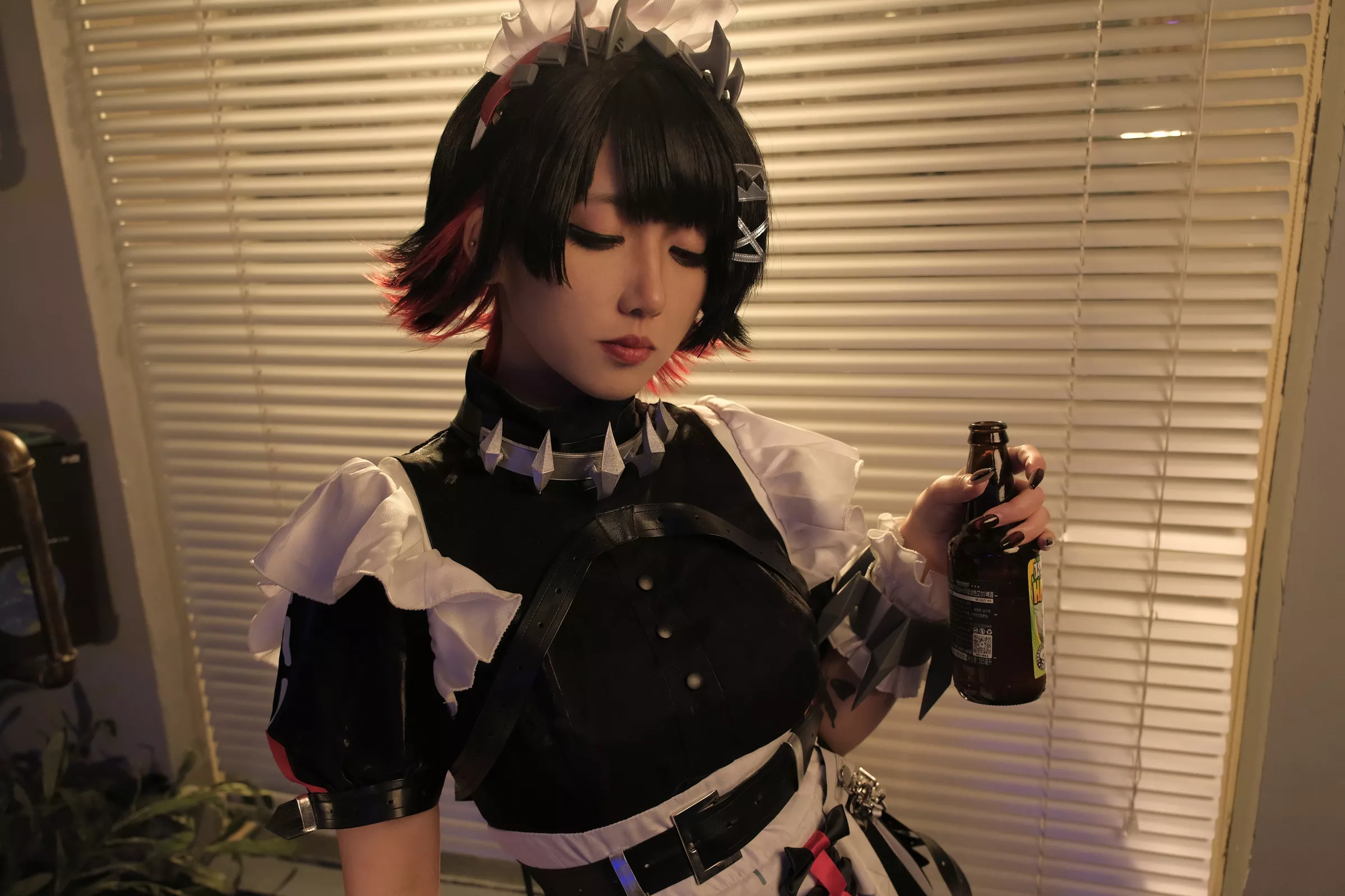 Xgyw.Org_网络美女绞肉姬Walküre绝区零艾莲·乔主题性感黑色高叉连体衣配黑丝网袜秀完美身材诱惑写真99P