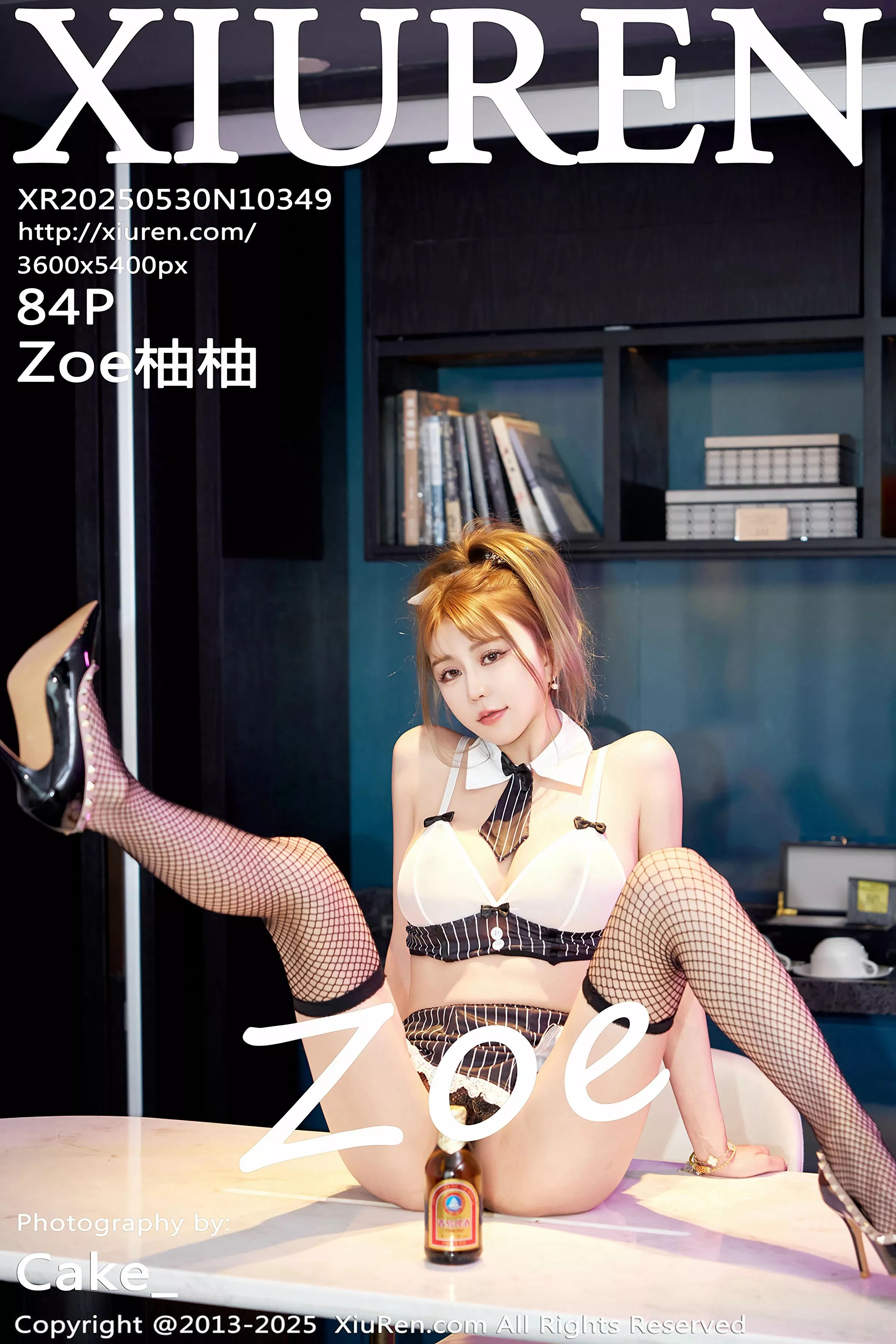 Xgyw.Org_XiuRen第10349期_模特Zoe柚柚性感情趣OL服饰配黑丝网袜秀凹凸身材诱惑写真84P