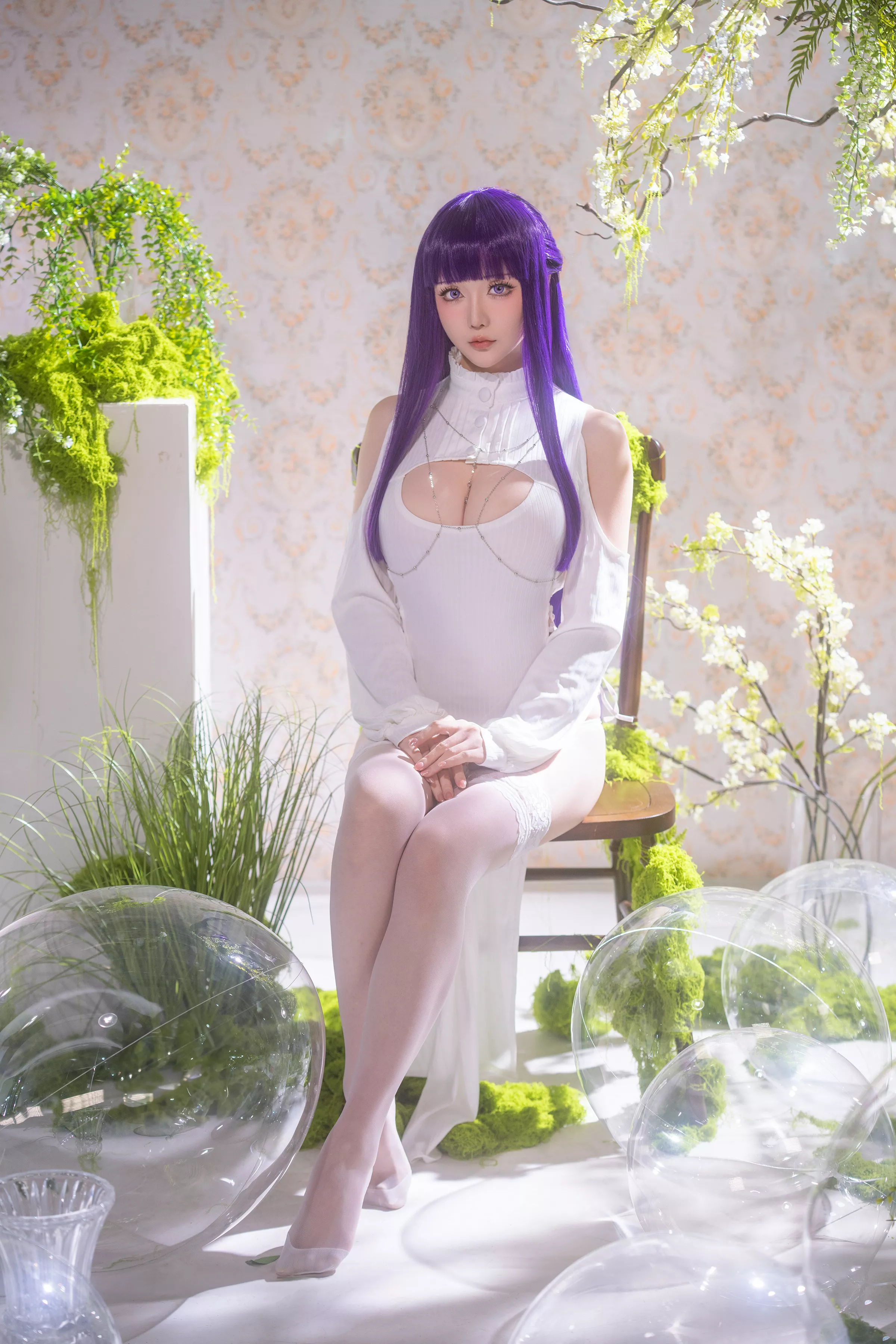 Xgyw.Org_Coser小姐姐星之迟迟25年3月计划E菲伦同人主题白色旗袍配白丝袜秀完美身材性感写真67P