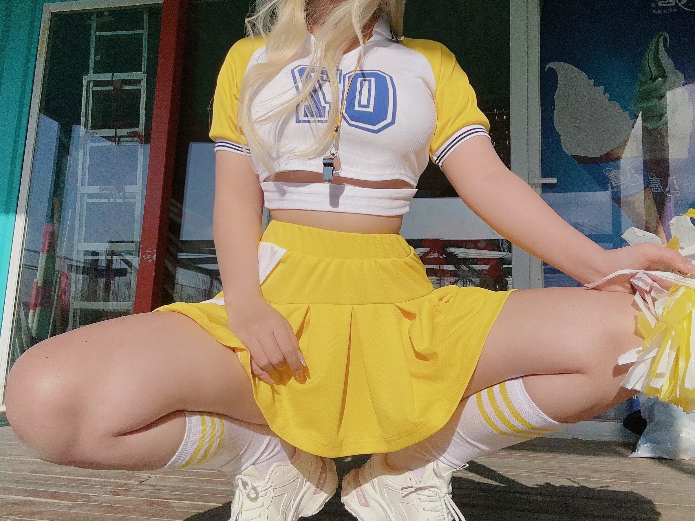 Xgyw.Org_网络美女yuuhui玉汇美式甜心主题性感啦啦队服饰黄色短裙秀美腿翘臀撩人诱惑写真43P
