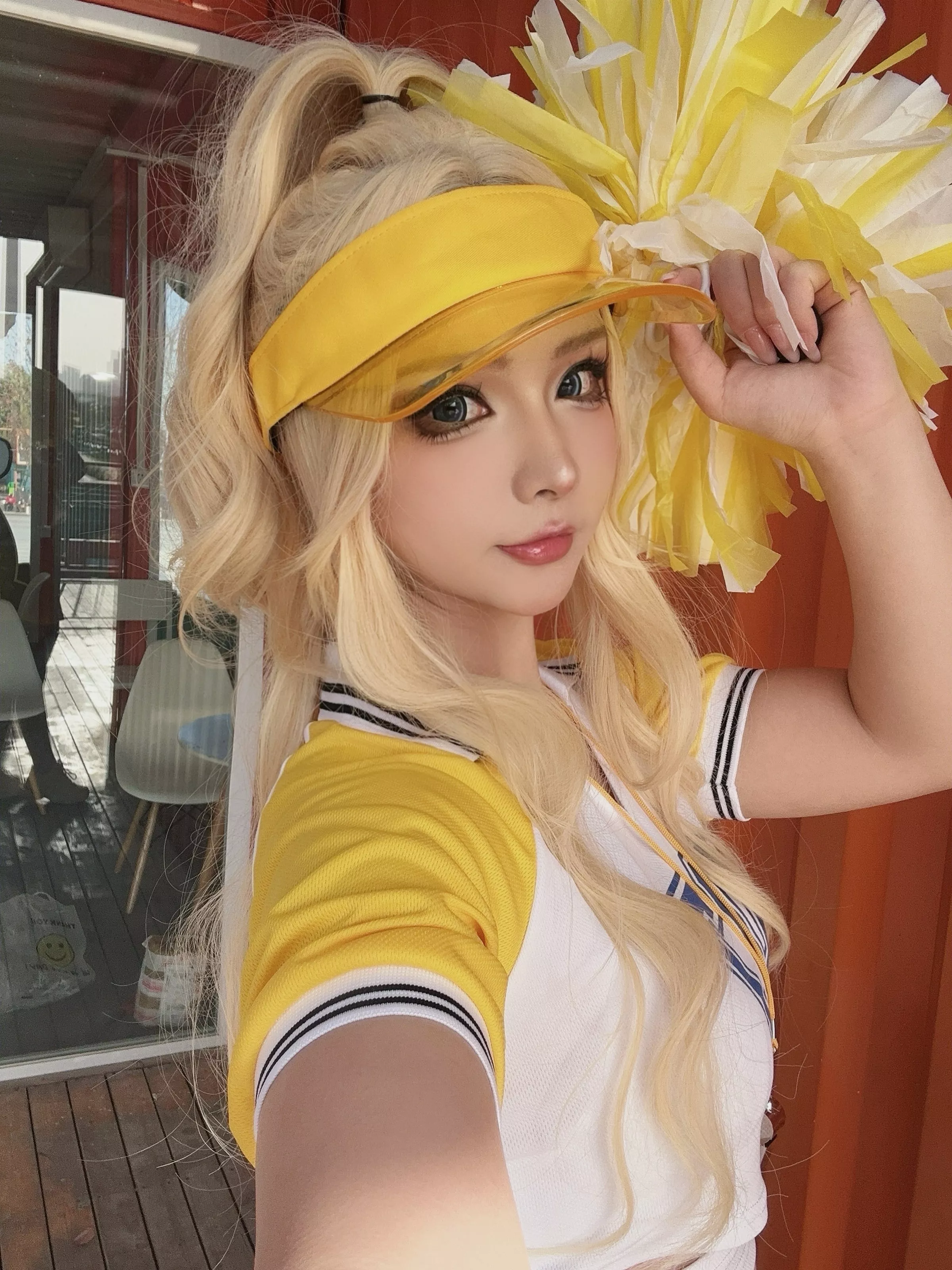 Xgyw.Org_网络美女yuuhui玉汇美式甜心主题性感啦啦队服饰黄色短裙秀美腿翘臀撩人诱惑写真43P