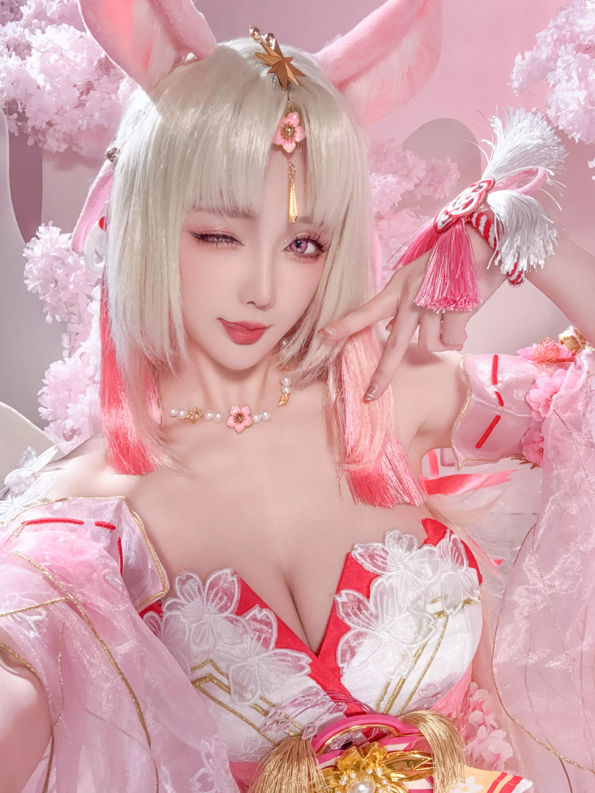 Xgyw.Org_Coser小姐姐星之迟迟胡桃樱云天女主题性感粉色兔兔低胸服饰秀完美身材迷人诱惑写真42P