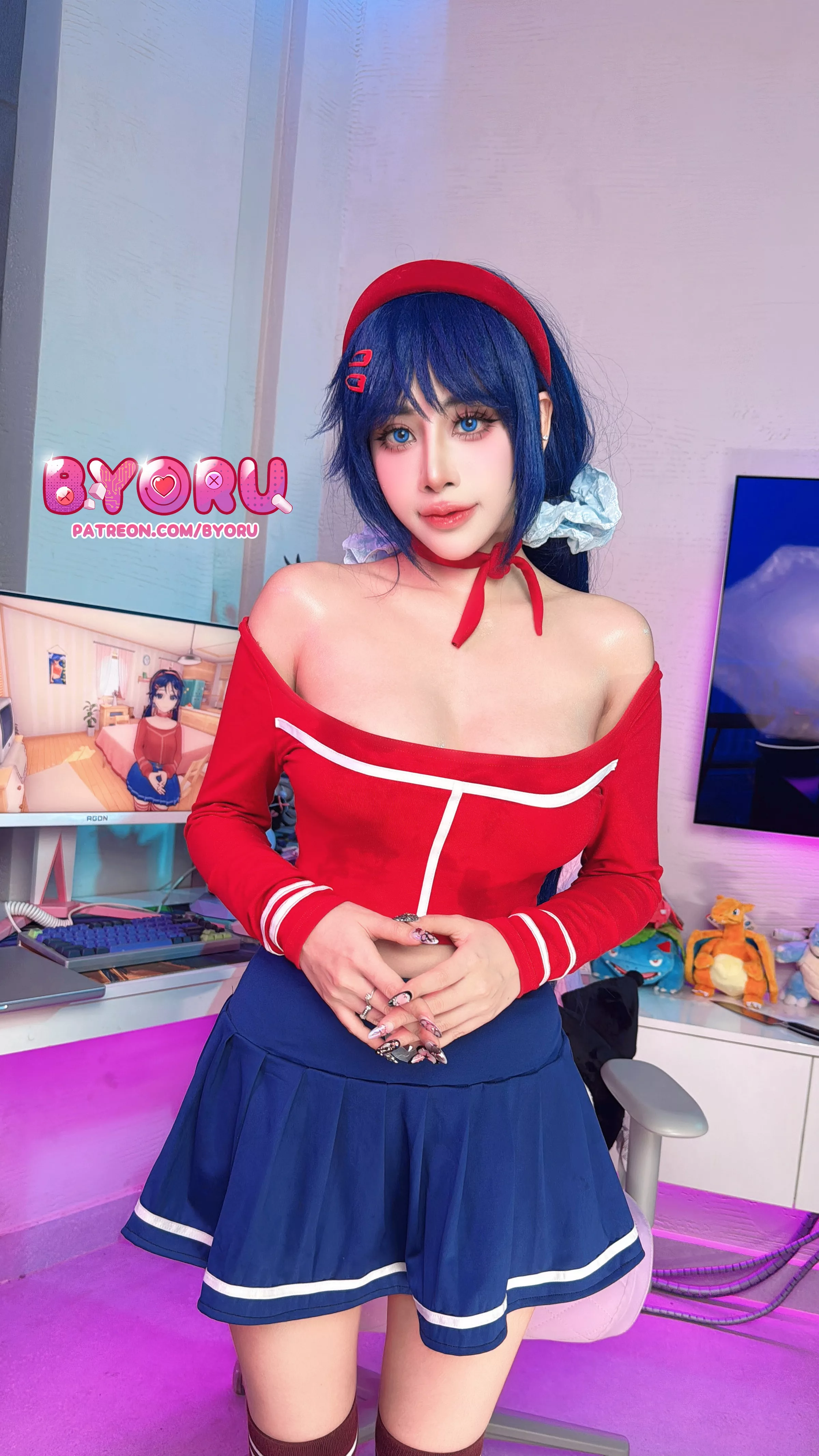 Xgyw.Org_日本性感萝莉Byoru-MiSide Crazy Mita, Cappie主题红色毛衣露性感蓝色内衣撩人诱惑写真70P