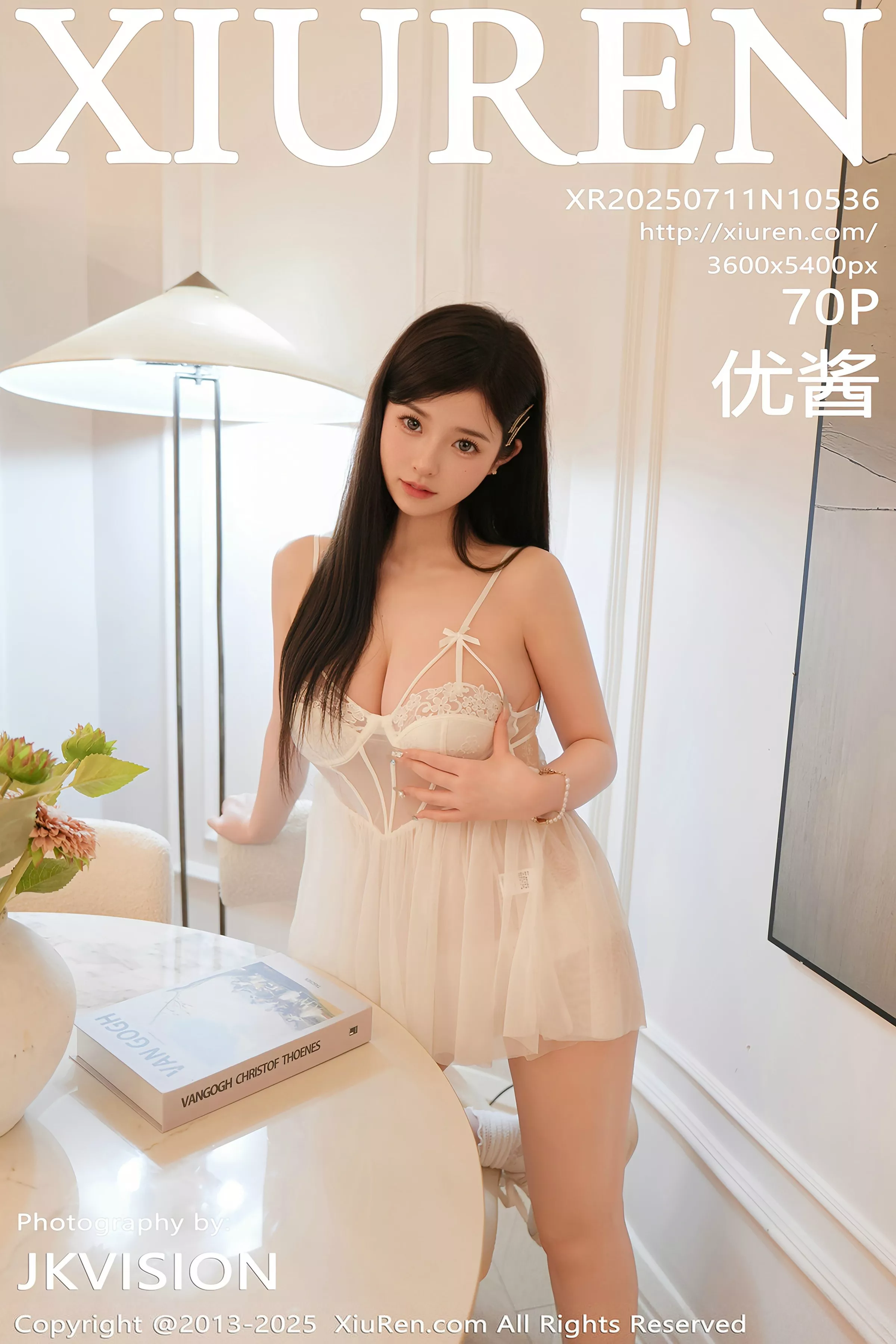 Xgyw.Org_[XiuRen秀人网]No.10536_模特优酱私房性感白色薄纱吊带服饰半脱秀惹火身材撩人诱惑写真70P