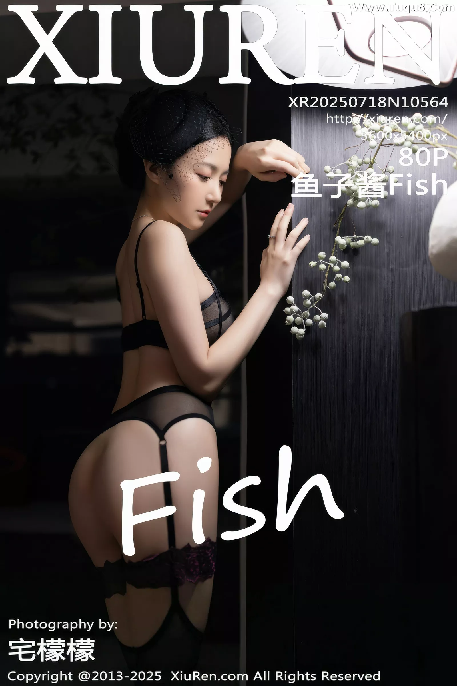 Xgyw.Org_[XiuRen秀人网]No.10564_模特鱼子酱Fish性感黑色情趣内衣配黑丝吊袜秀曼妙身姿诱惑写真80P