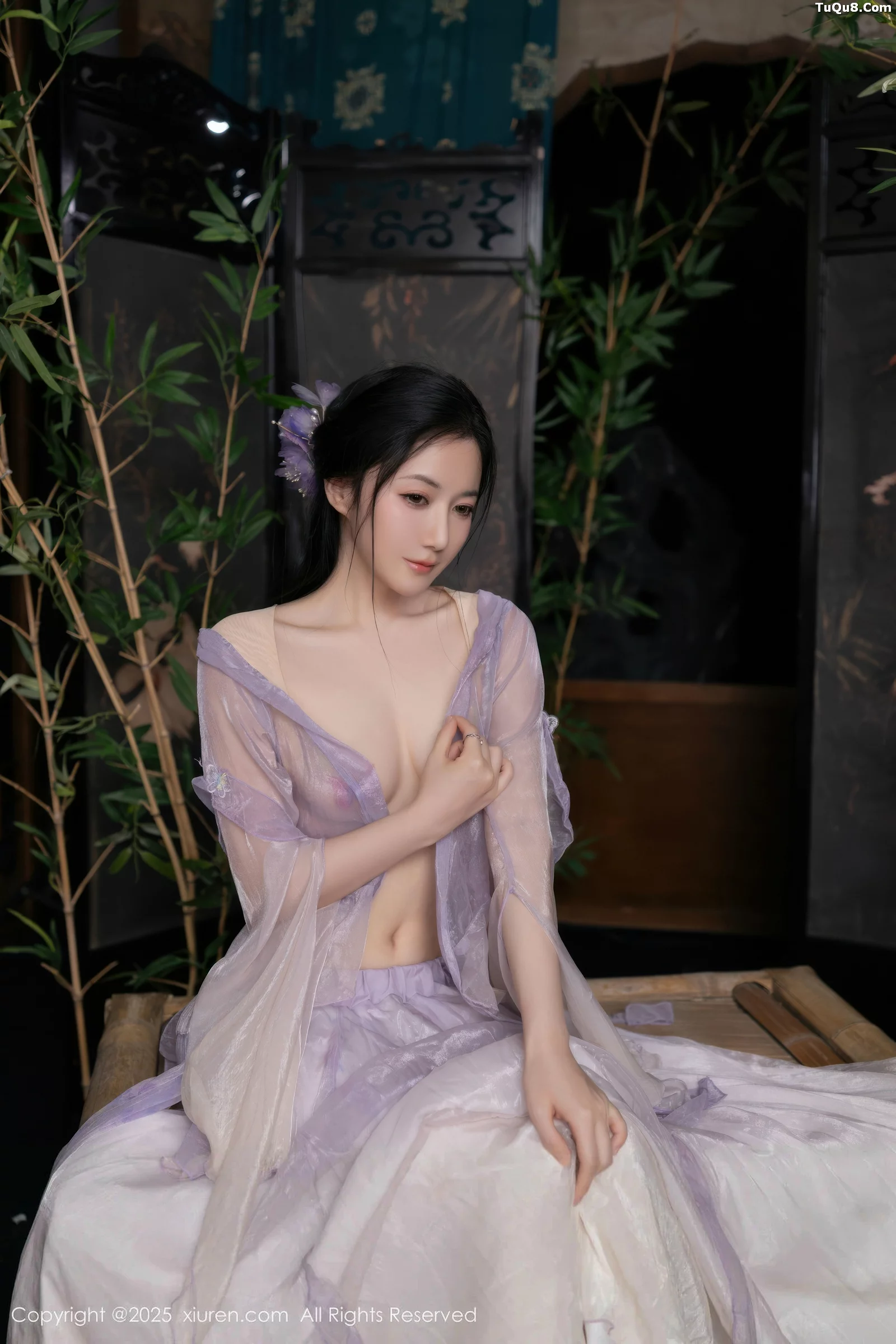 Xgyw.Org_[XiuRen秀人网]No.10737_模特鱼子酱Fish性感紫色连衣裙配白色丝袜秀曼妙身姿诱惑写真74P